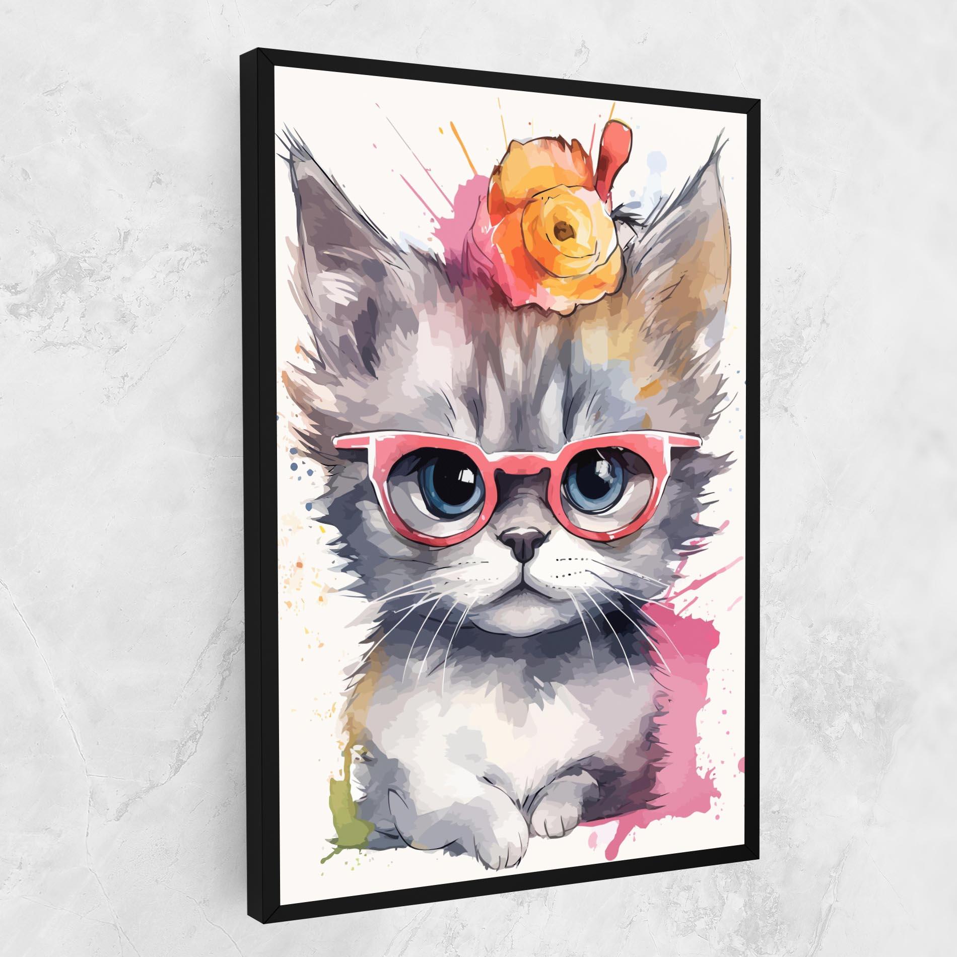 Tablou Canvas Adorable Grey Cat mockup 1