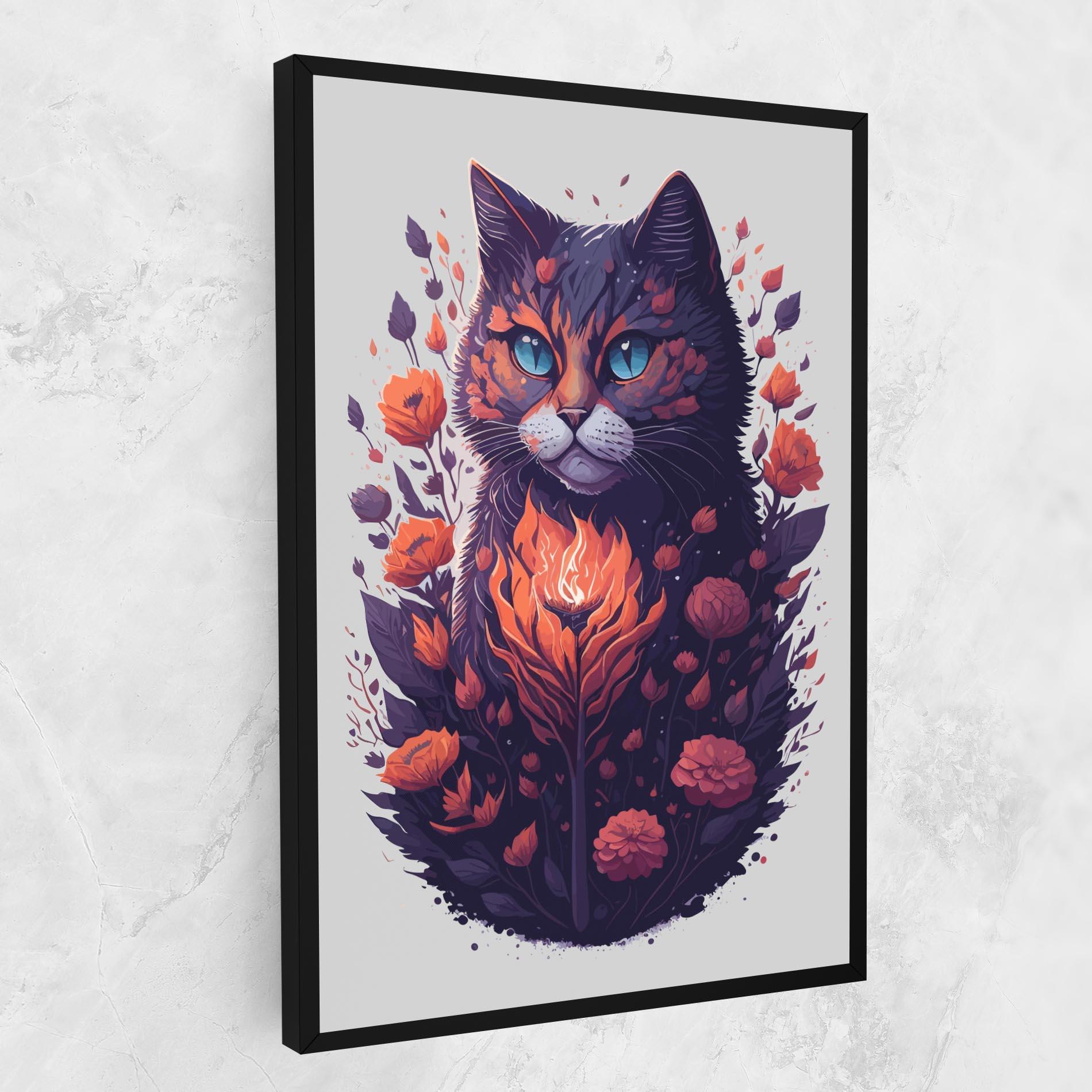 Tablou Canvas Fire Cat mockup 1