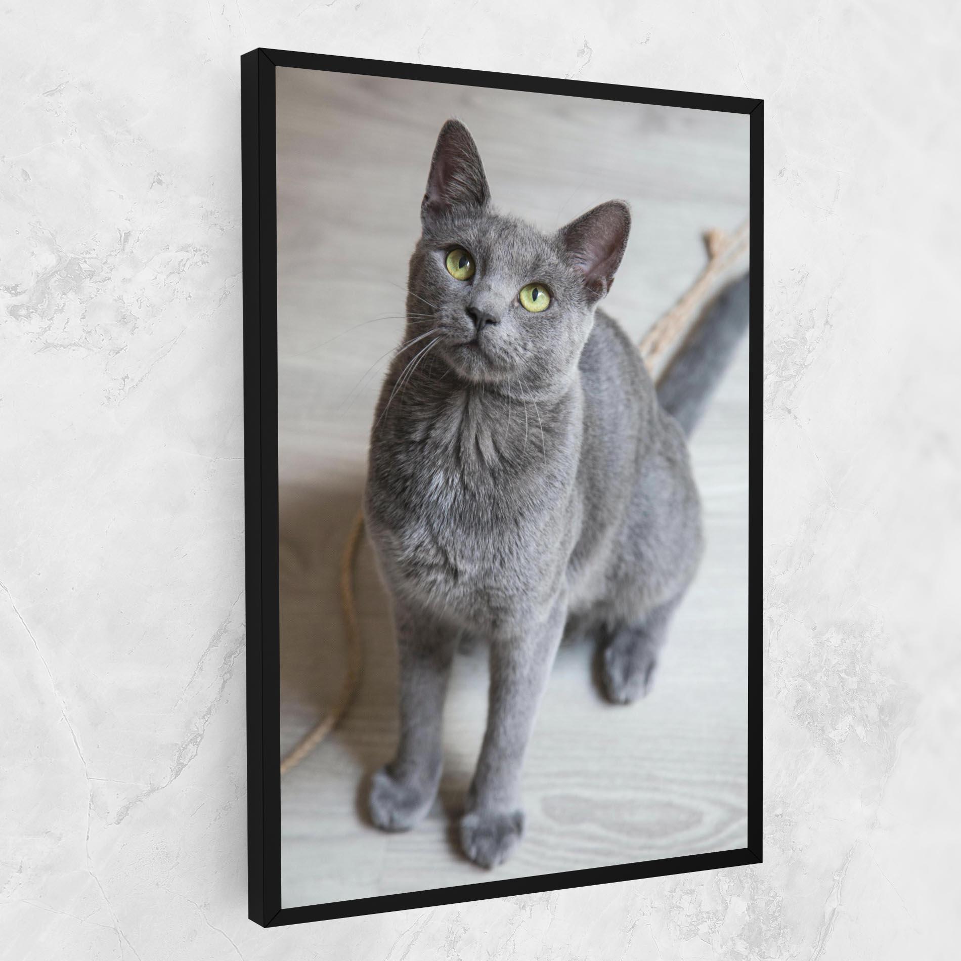 Tablou Canvas Grey Green Cat Eyes mockup 1