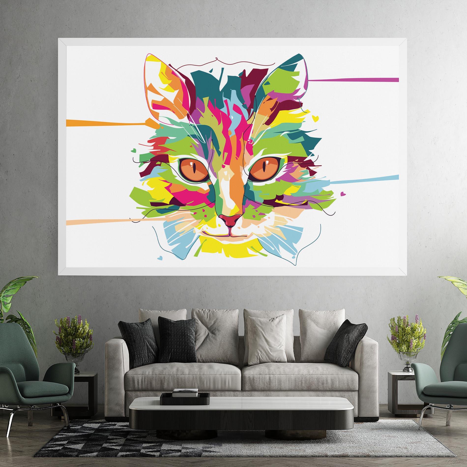 Tablou Canvas Cat Art Close Up mockup 7