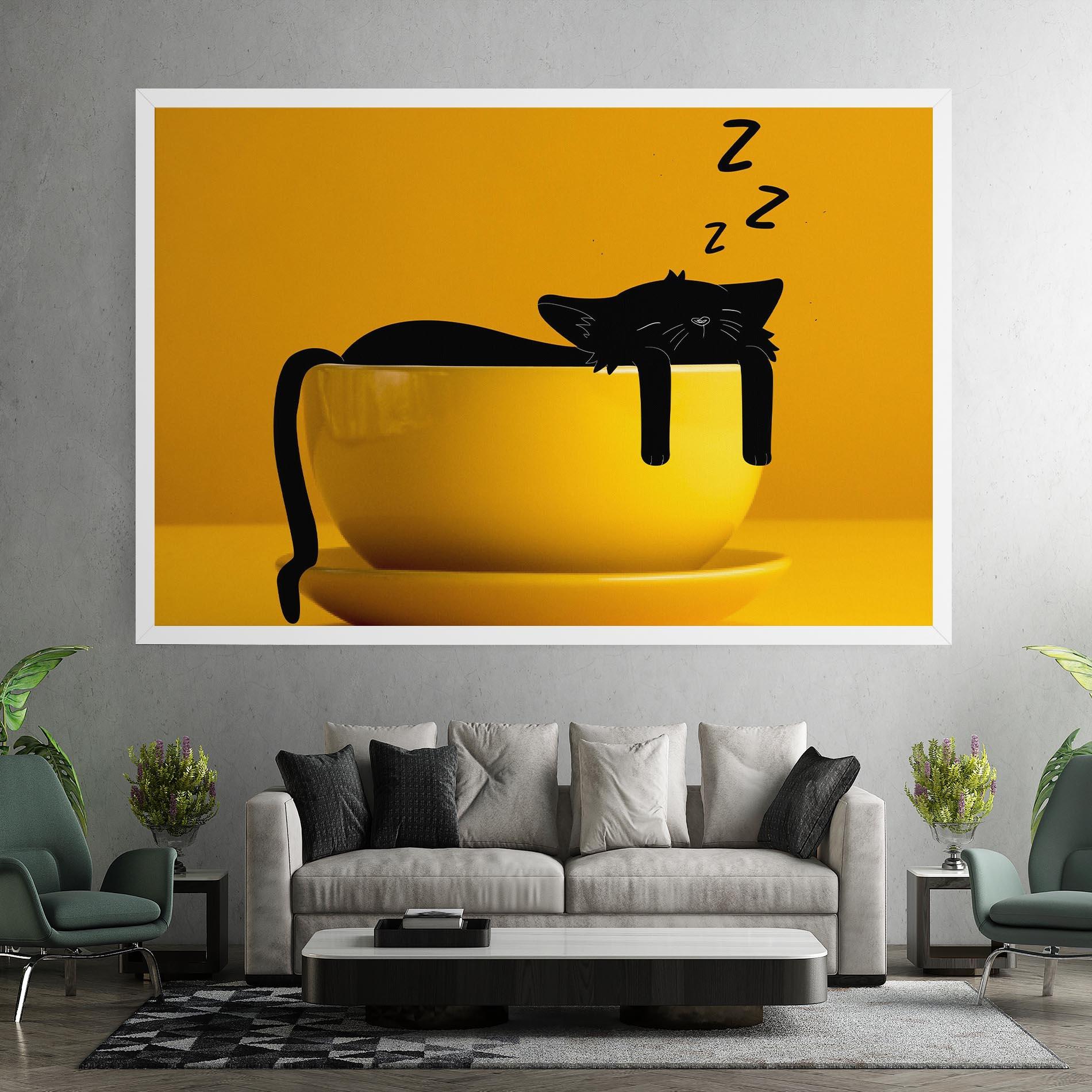 Tablou Canvas Cat In A Cup mockup 7