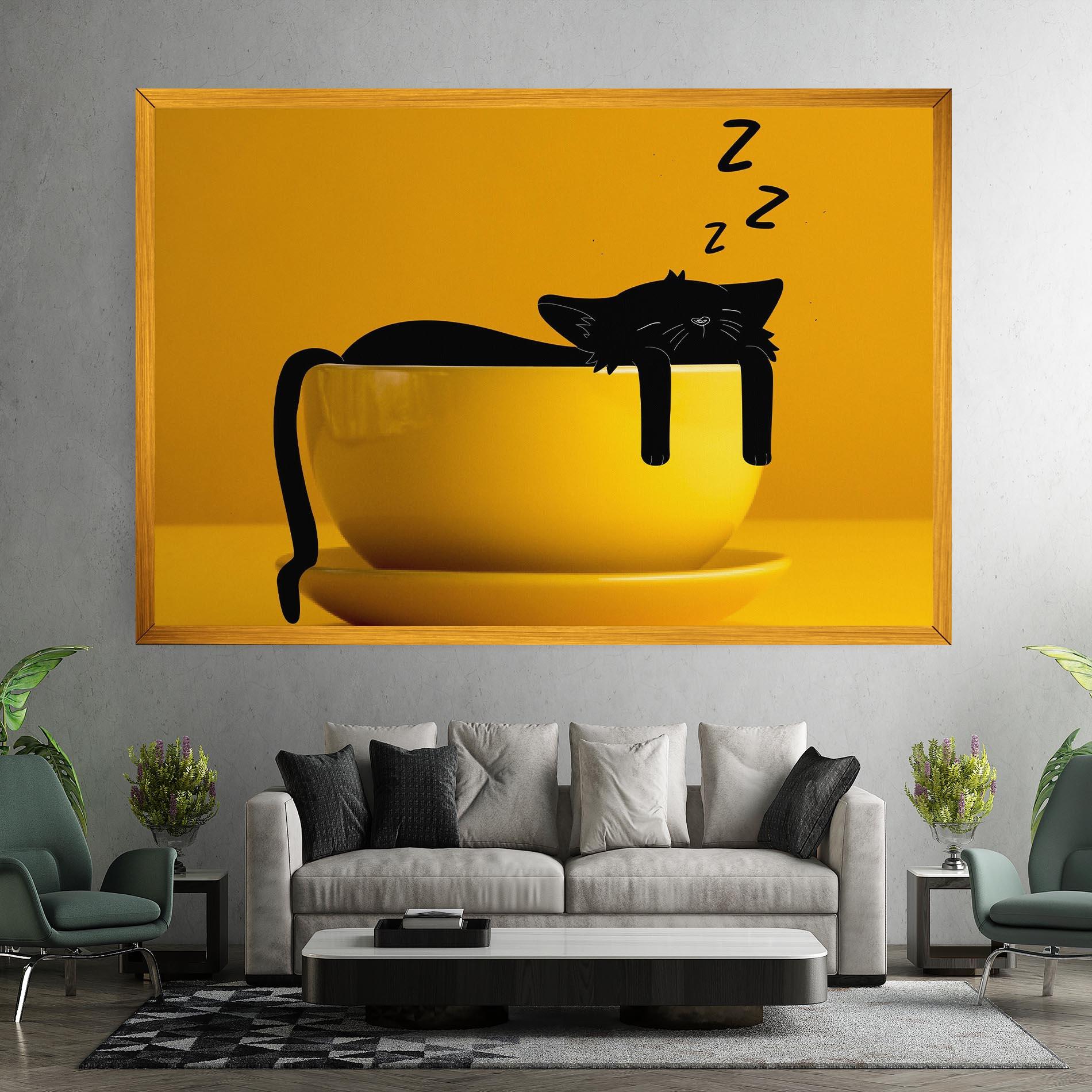 Tablou Canvas Cat In A Cup mockup 7