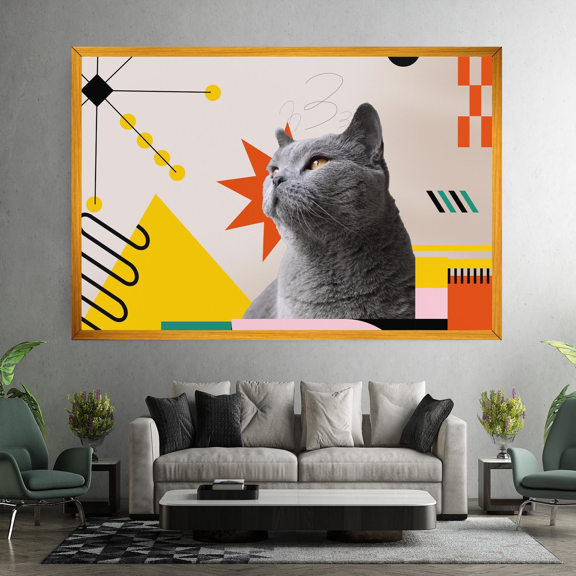 Tablou Canvas Colorful Graphic Cat mockup 7