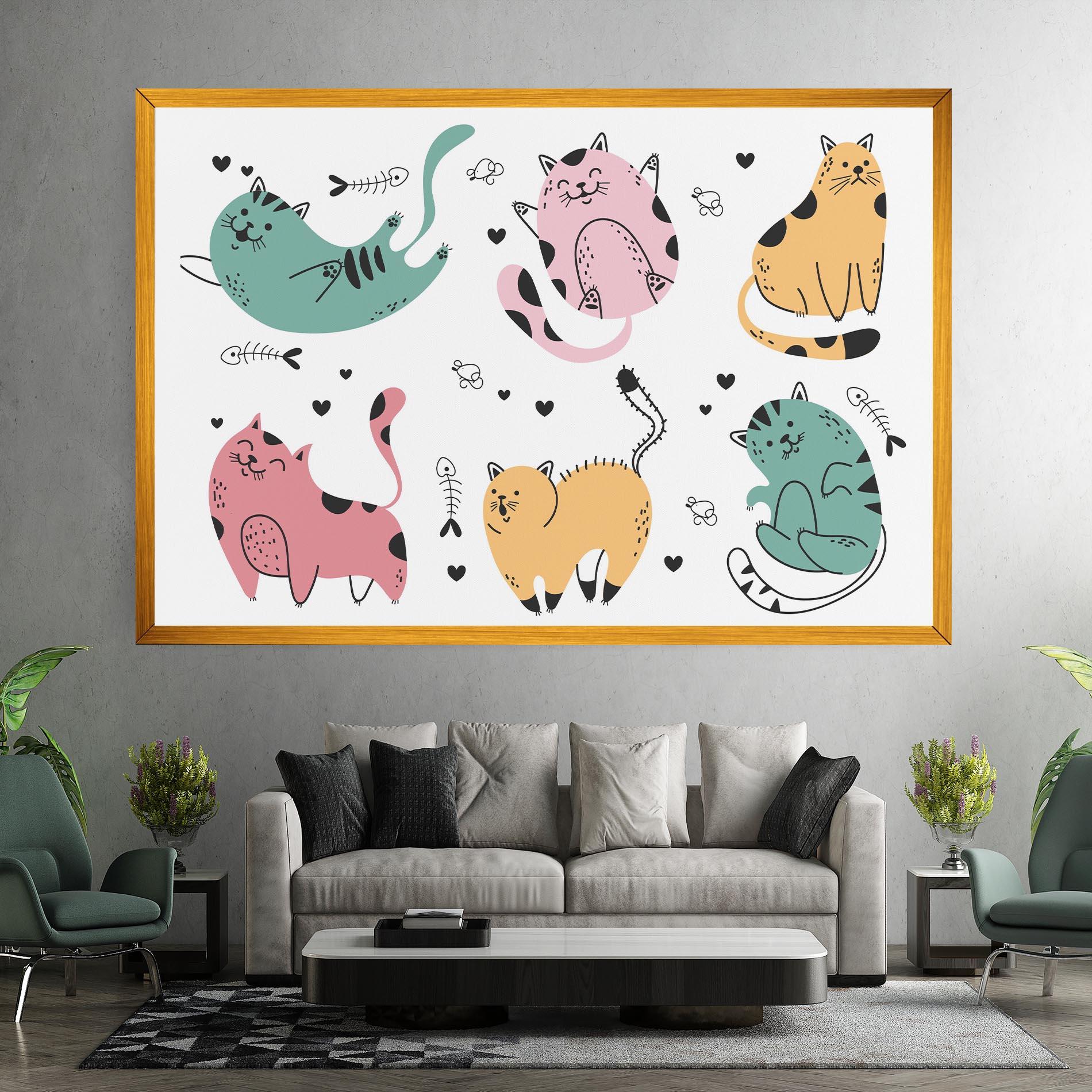 Tablou Canvas Doodle Cat mockup 7