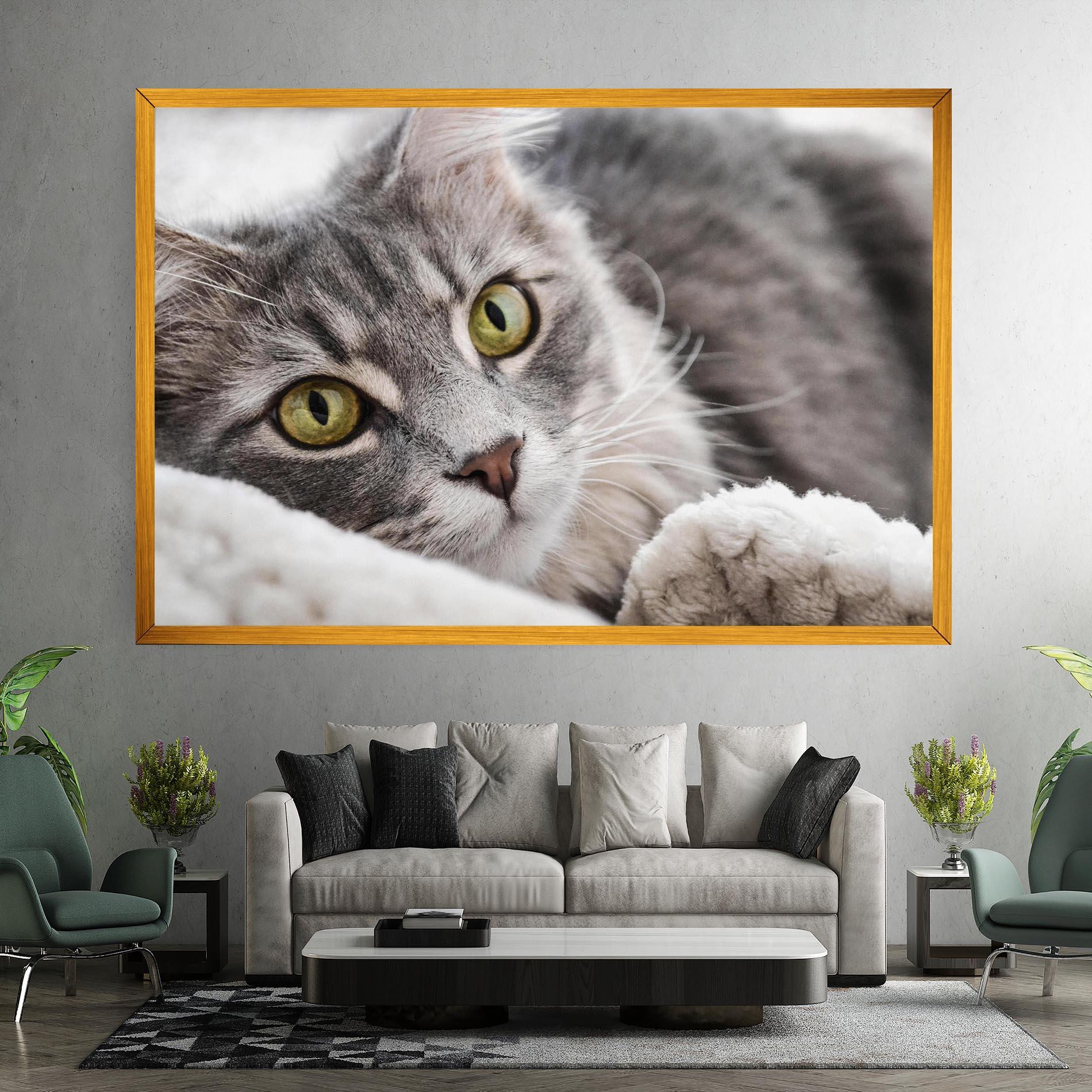 Tablou Canvas Grey Fluffy Cat mockup 7