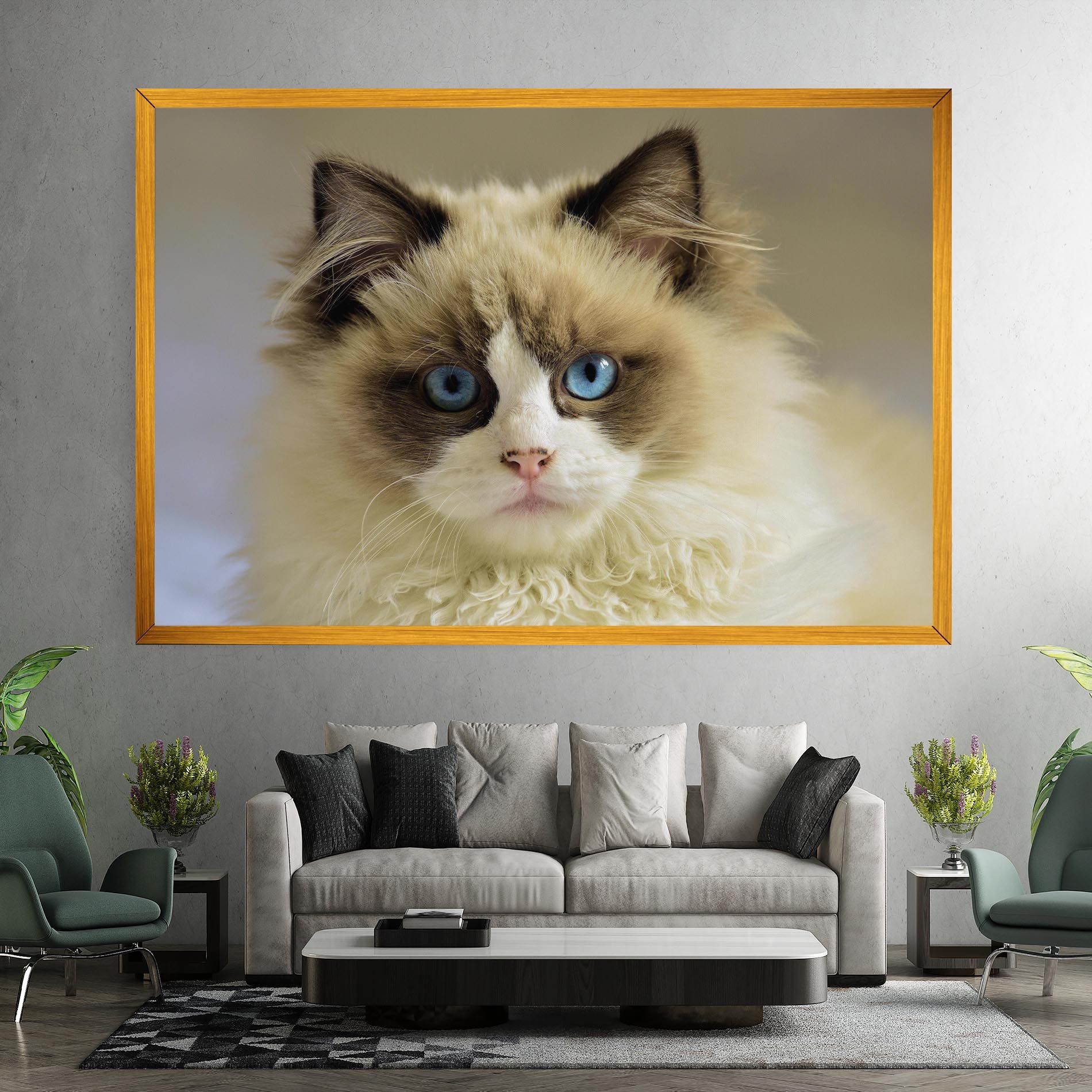 Interesting Blue Eyes Cat mockup 7