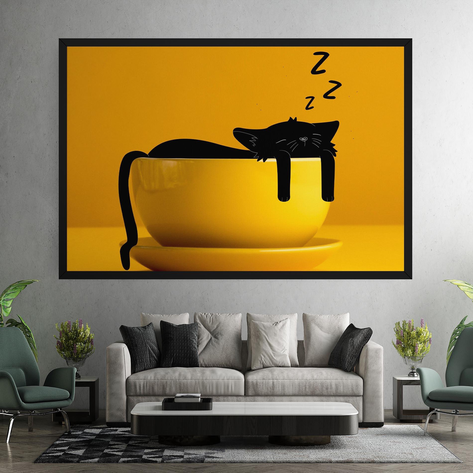 Tablou Canvas Cat In A Cup mockup 7