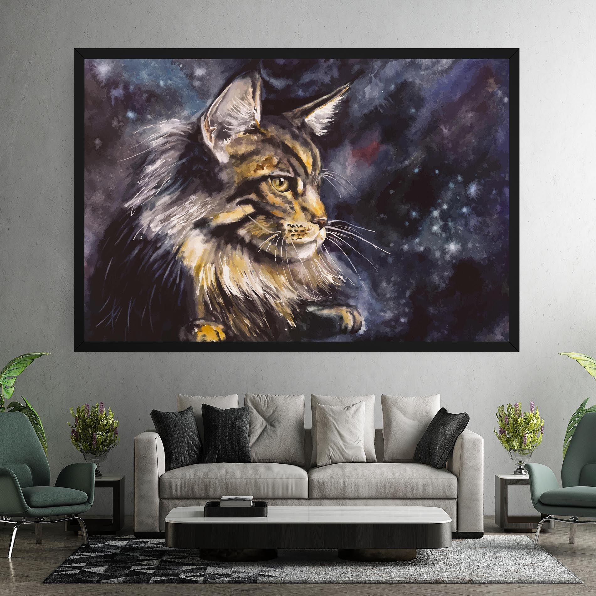 Cat Watercolor Art mockup 7