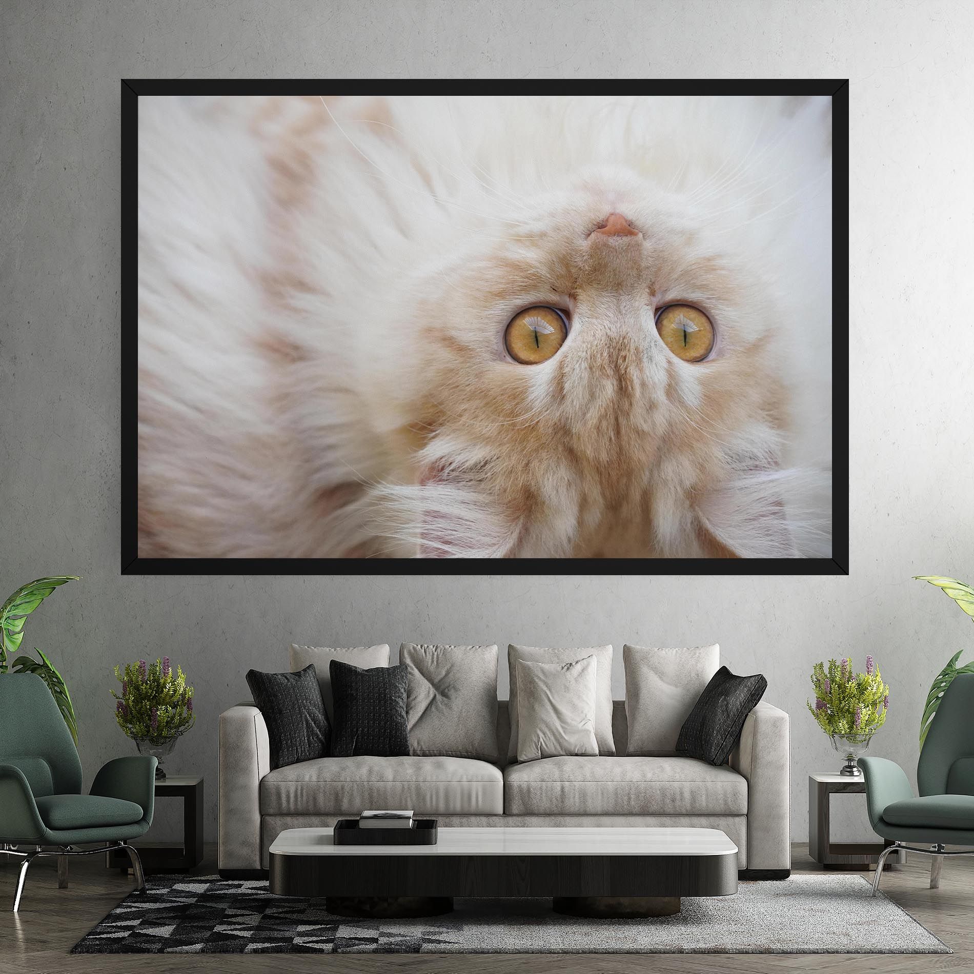 Close Up Yellow Eyes Cat mockup 7