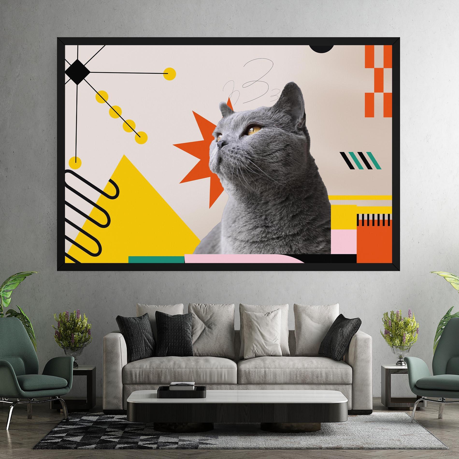Tablou Canvas Colorful Graphic Cat mockup 7
