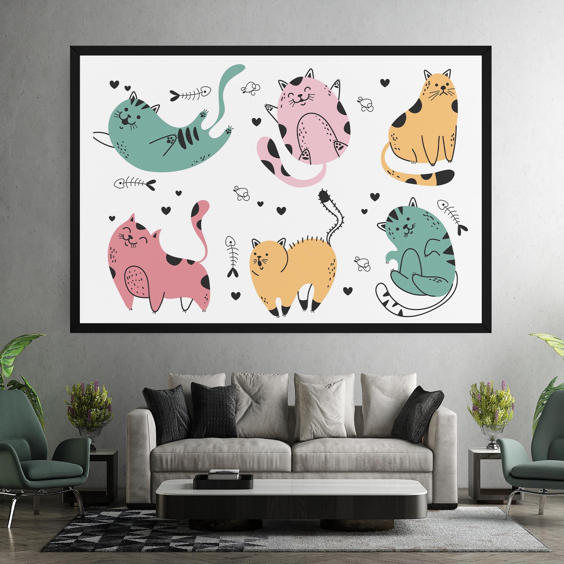 Tablou Canvas Doodle Cat mockup 7