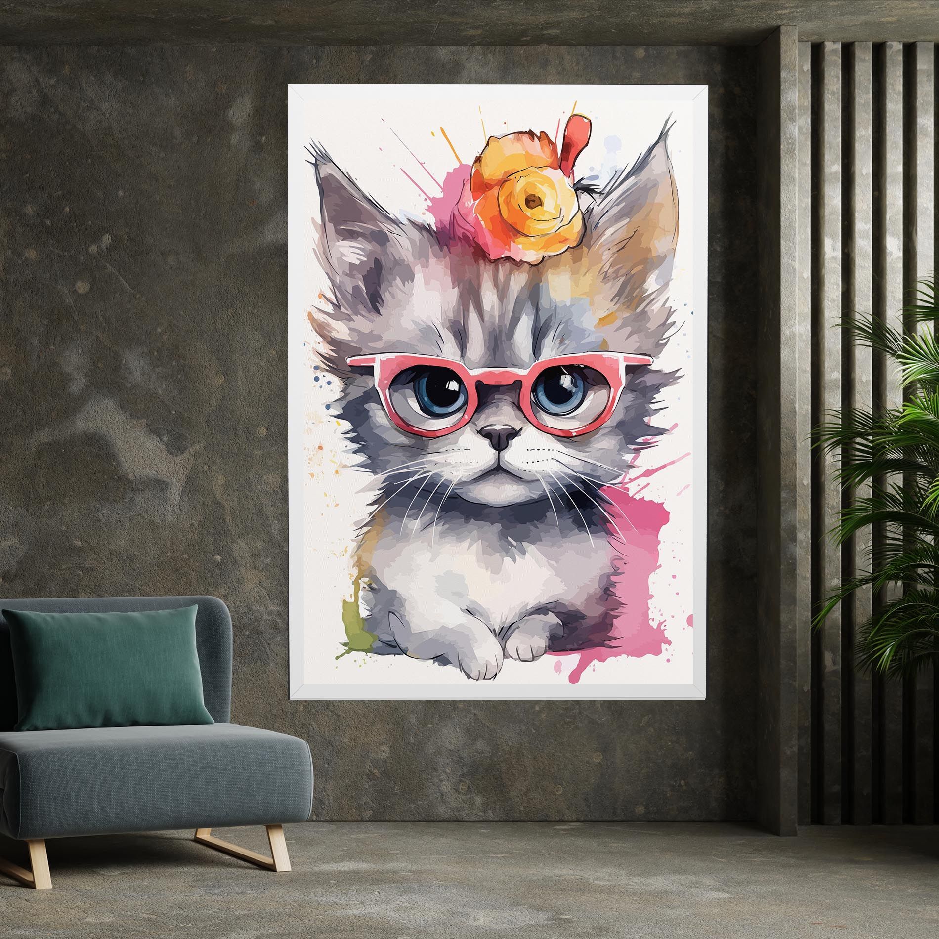 Adorable Grey Cat mockup 7