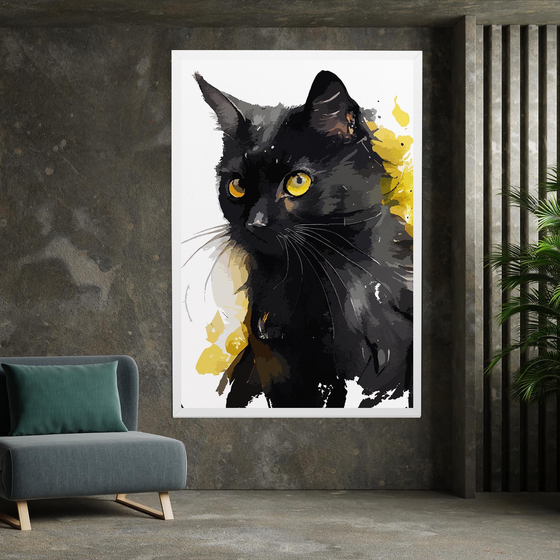 Tablou Canvas Beautiful Black Cat mockup 7