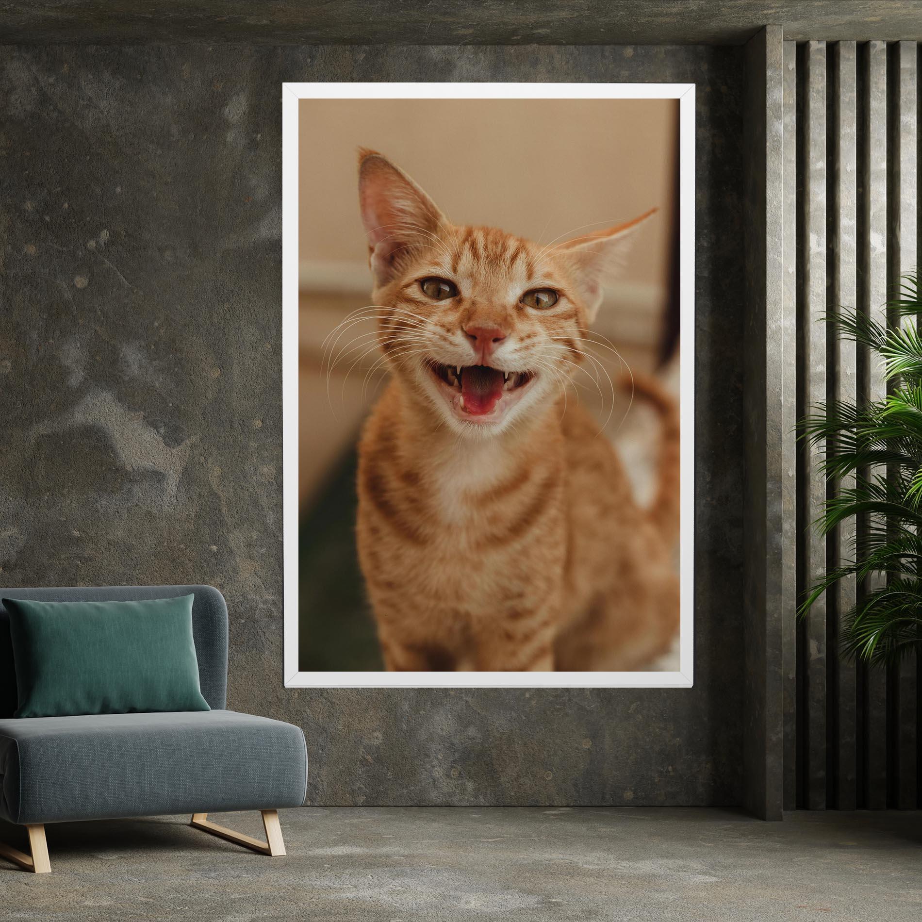 Tablou Canvas Orange Cat Smiling mockup 7