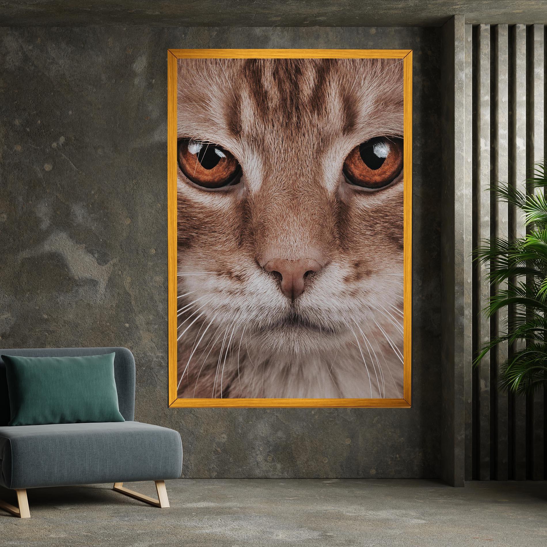 Tablou Canvas Fire Eyes Cat mockup 7