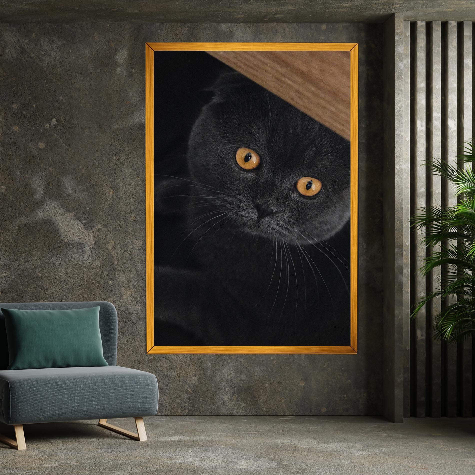 Tablou Canvas Grey Cat With Orange Eyes mockup 7