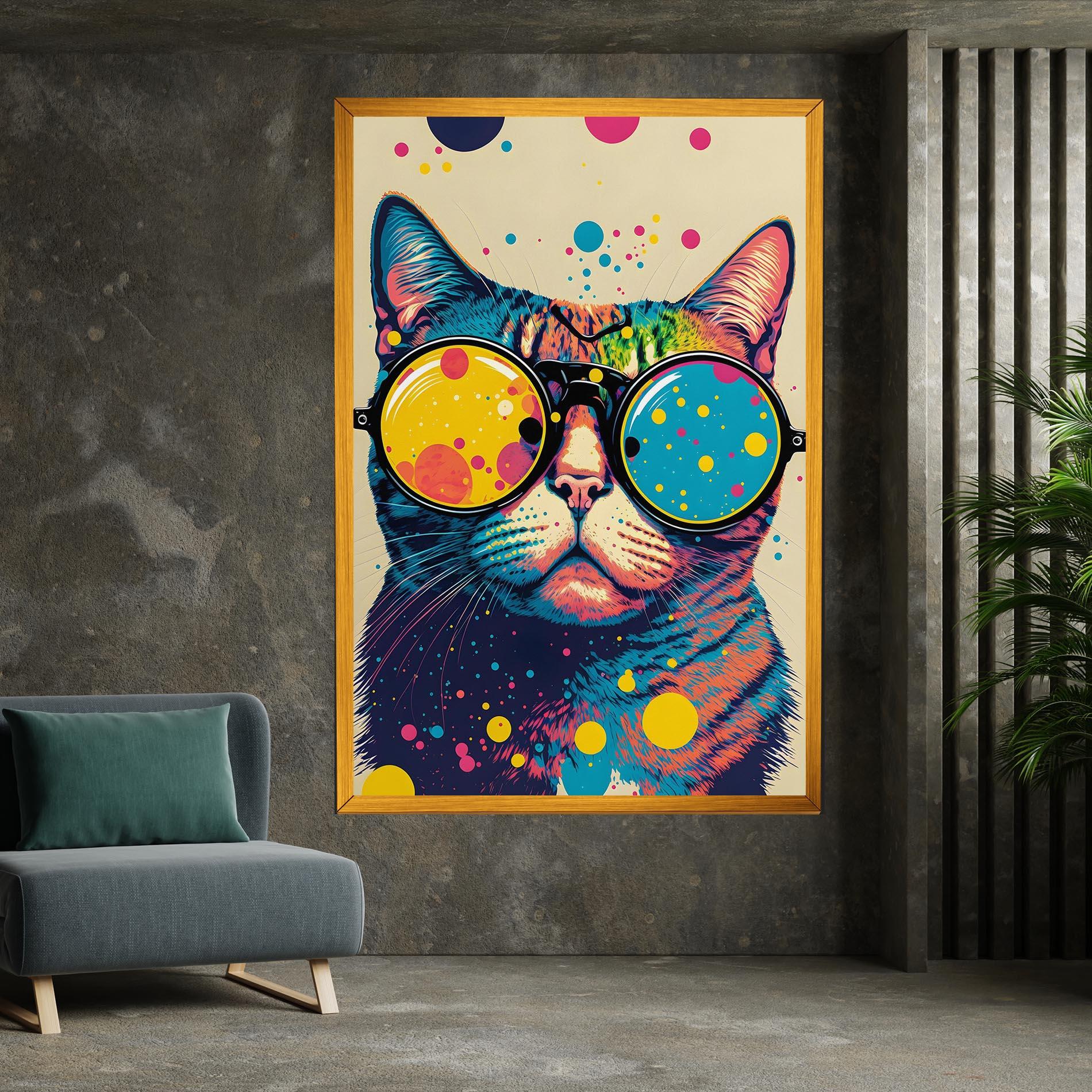 Tablou Canvas Vintage Cat mockup 7