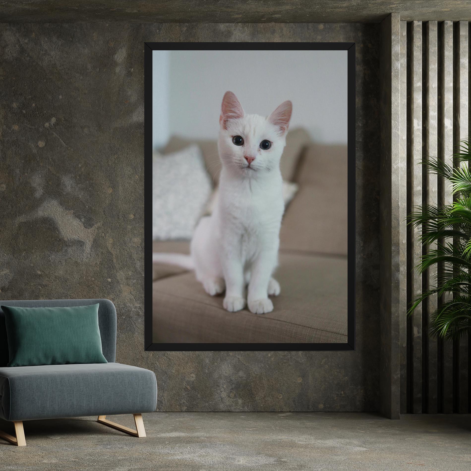 Tablou Canvas Beautiful White Cat mockup 7