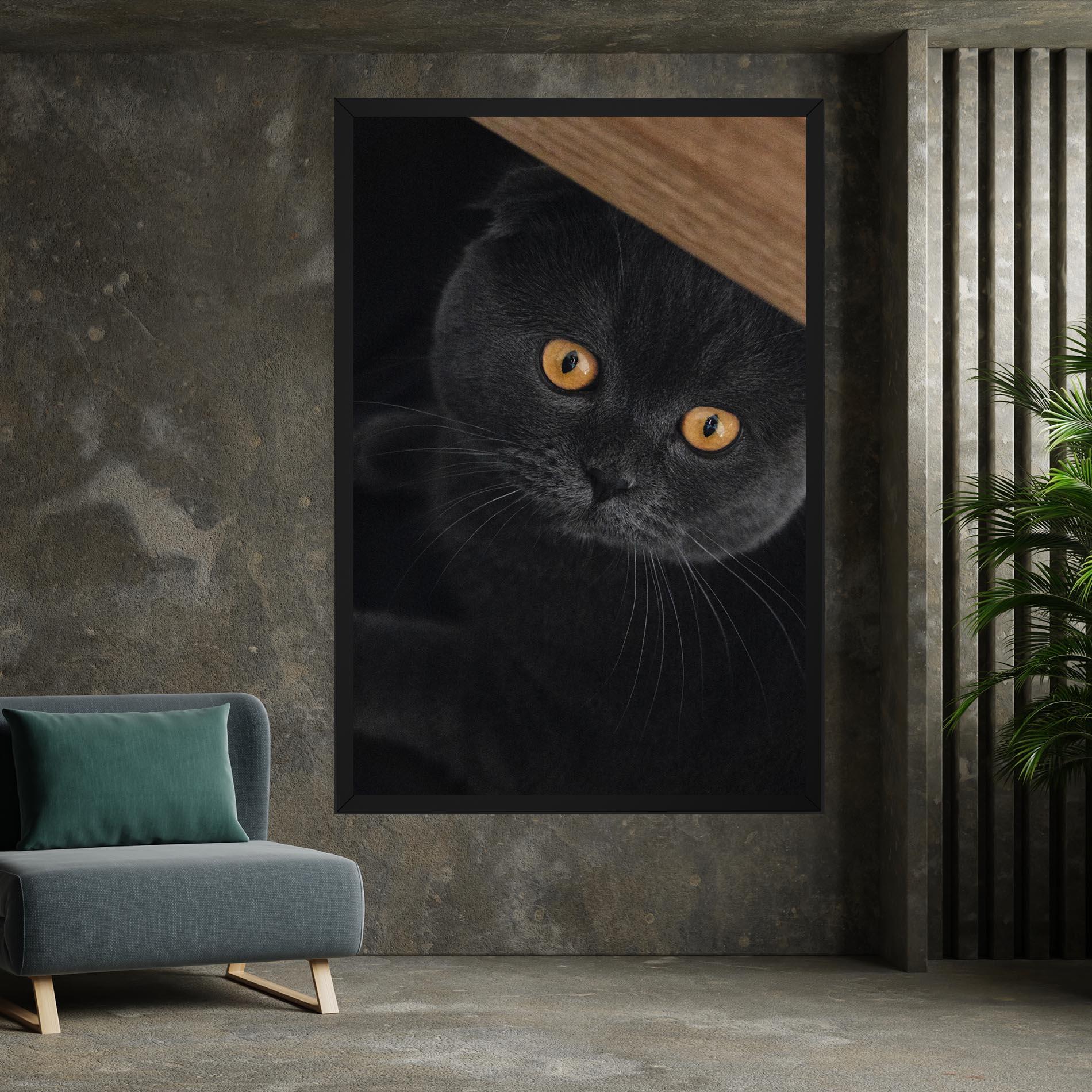 Tablou Canvas Grey Cat With Orange Eyes mockup 7