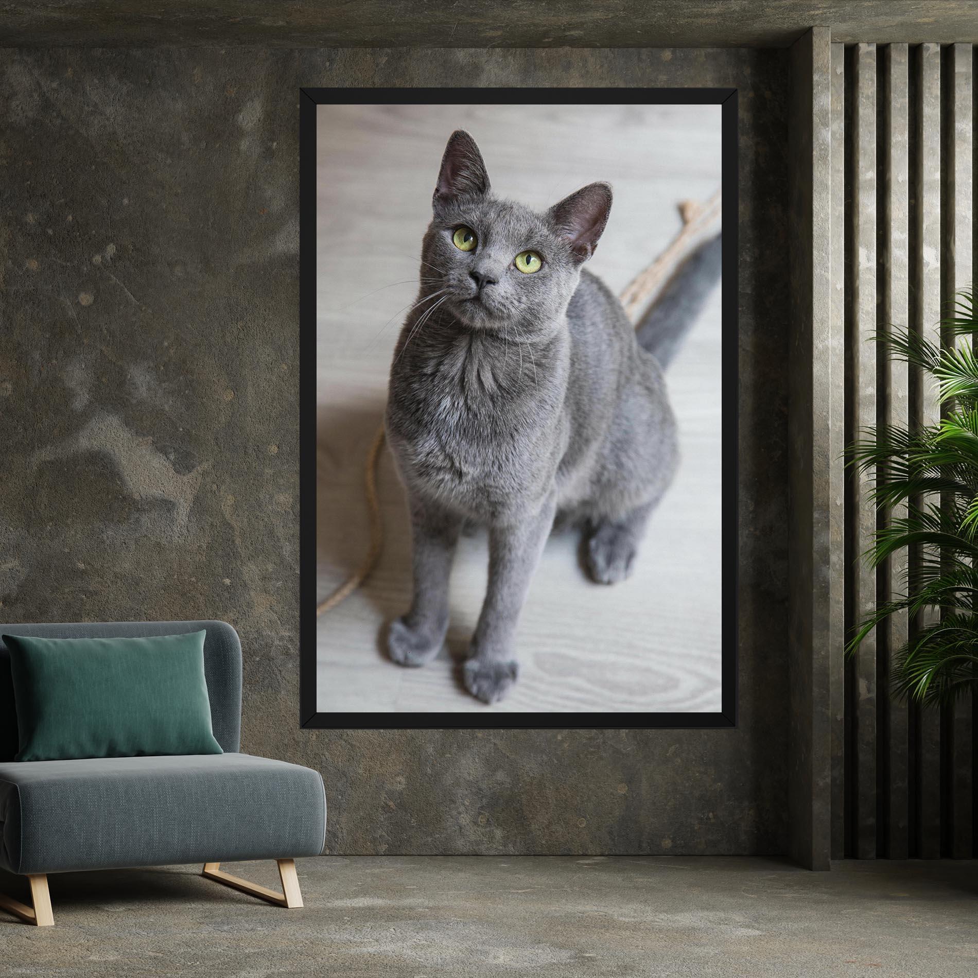 Tablou Canvas Grey Green Cat Eyes mockup 7