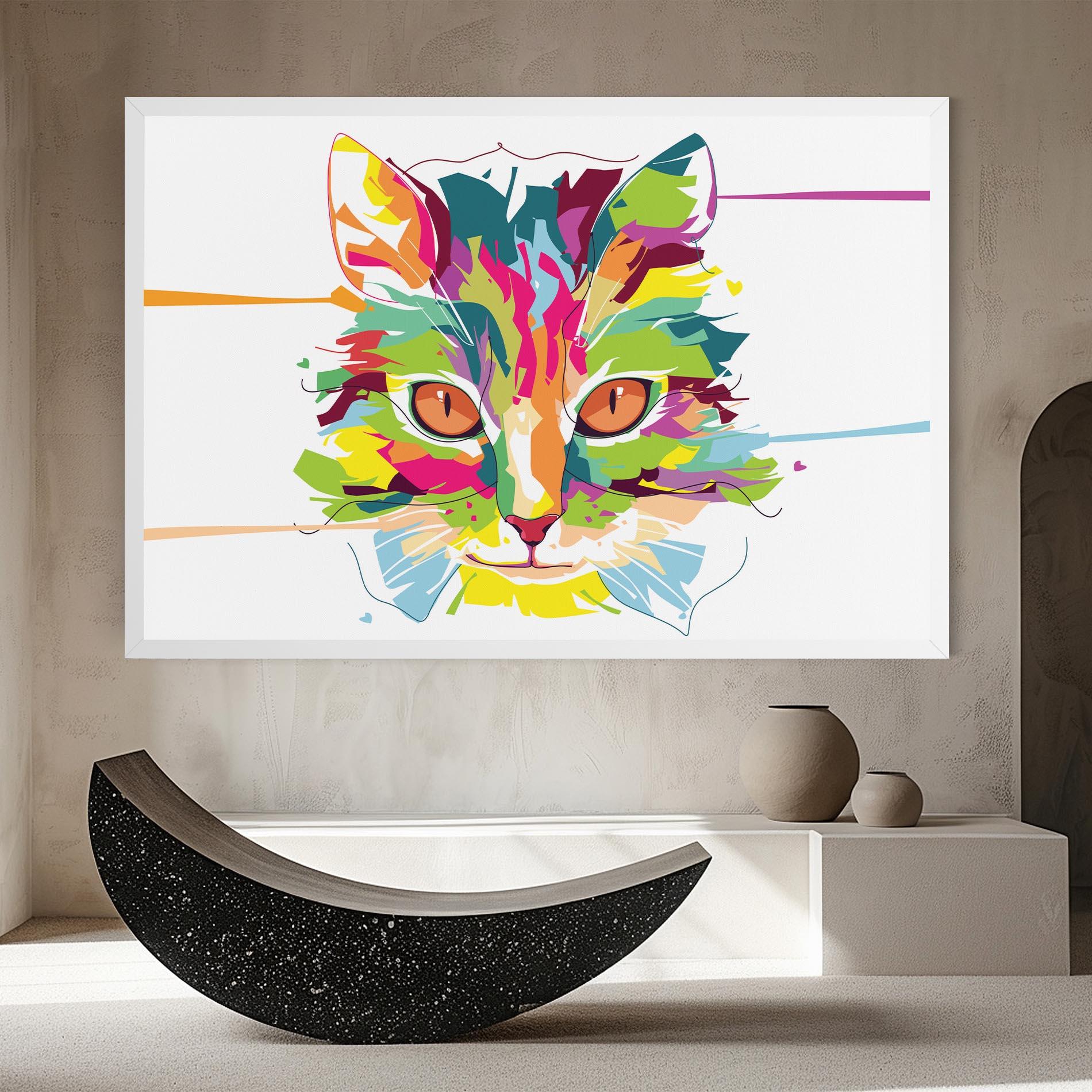 Tablou Canvas Cat Art Close Up mockup 8