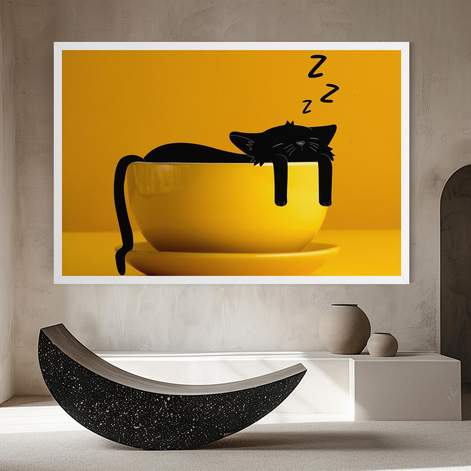 Tablou Canvas Cat In A Cup mockup 8
