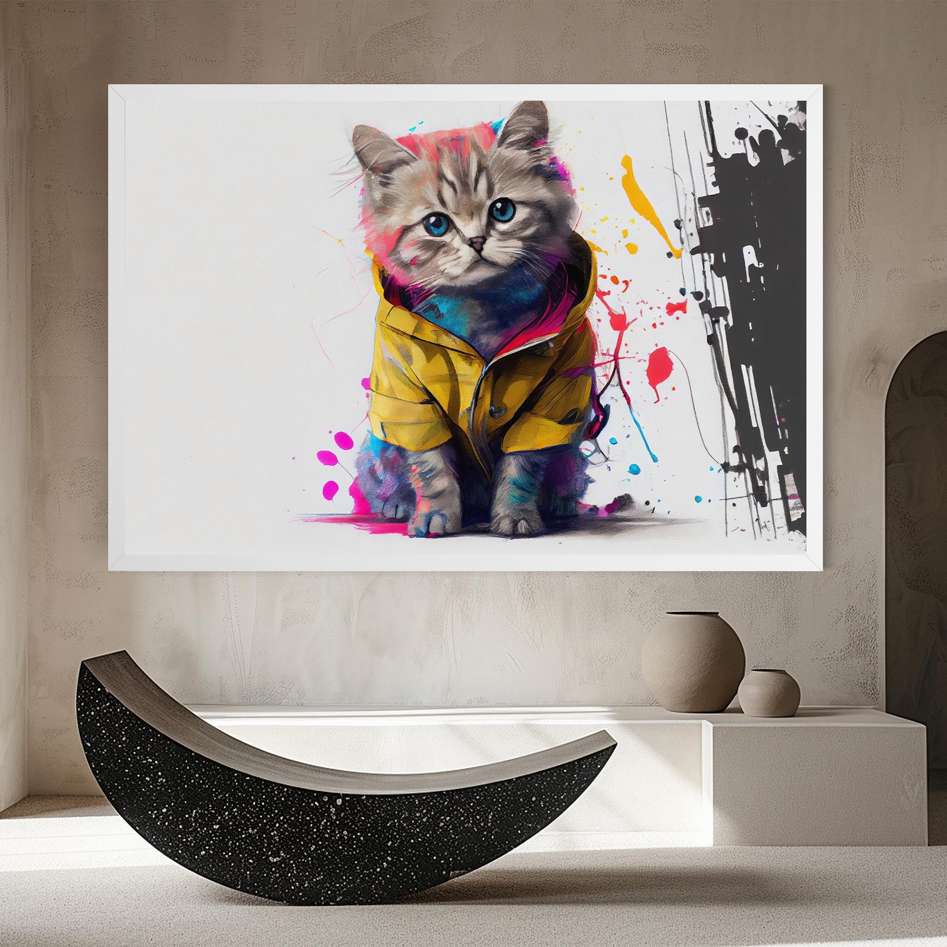 Fluffy Kitten With Clothes mockup 8