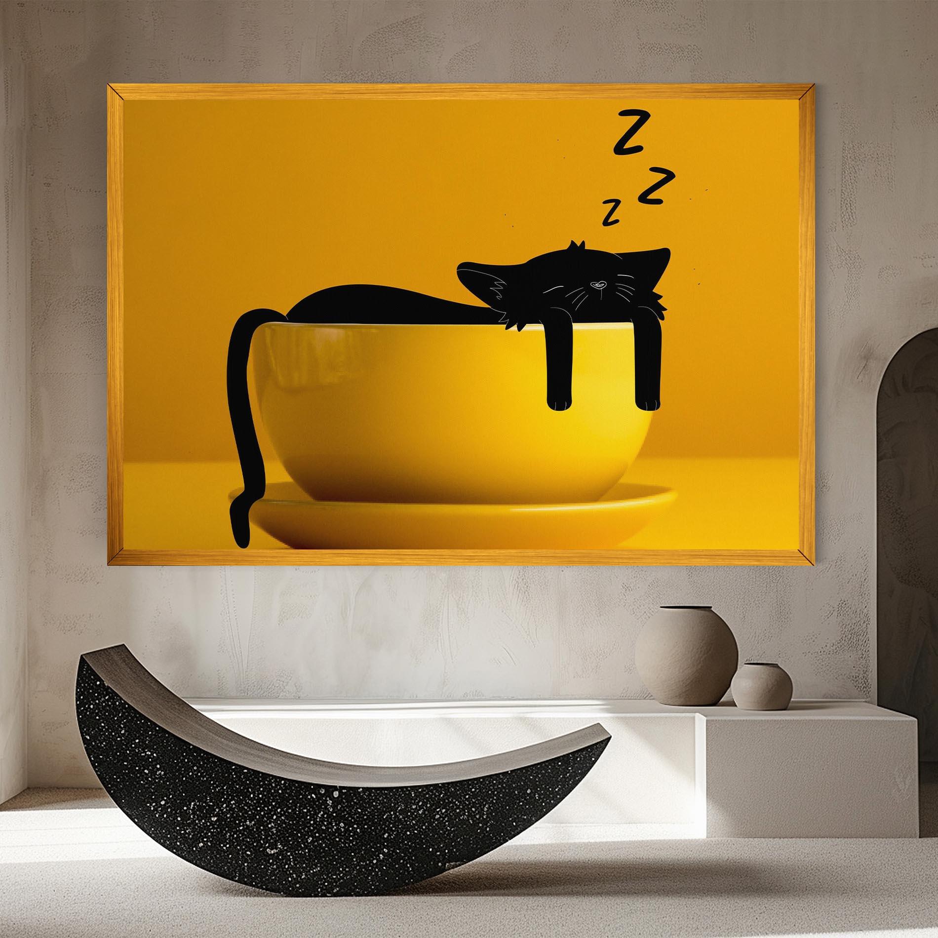 Tablou Canvas Cat In A Cup mockup 8