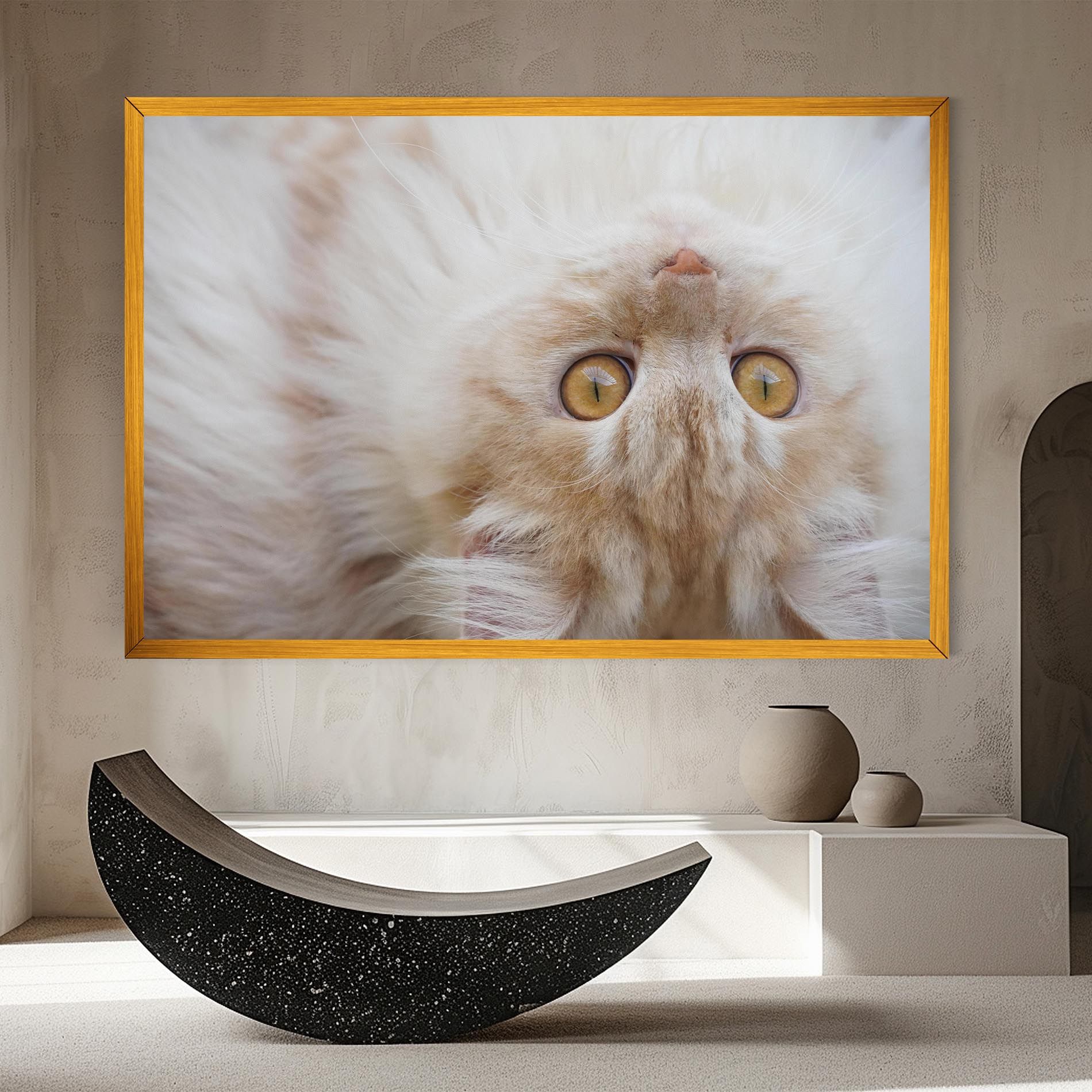 Close Up Yellow Eyes Cat mockup 8
