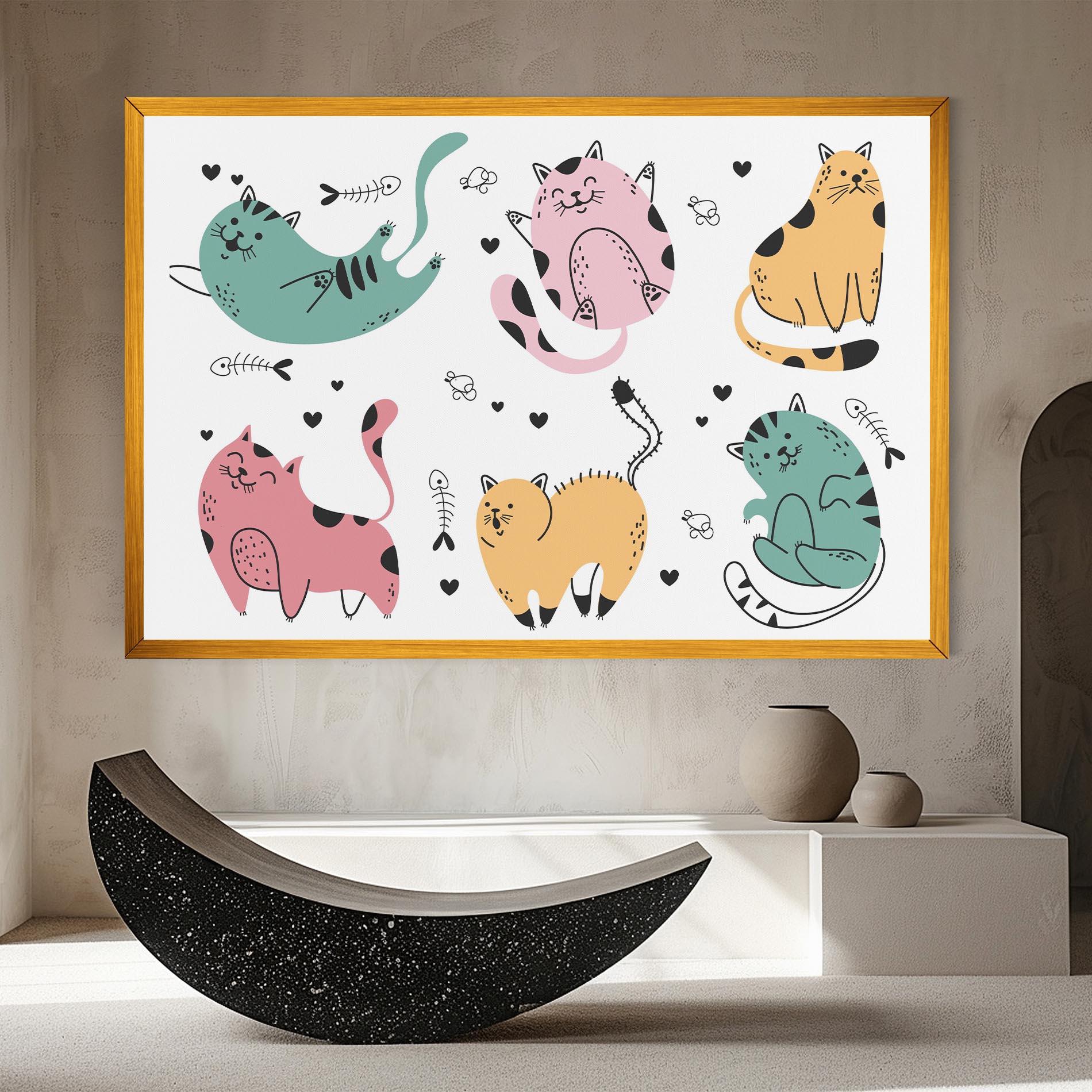 Tablou Canvas Doodle Cat mockup 8