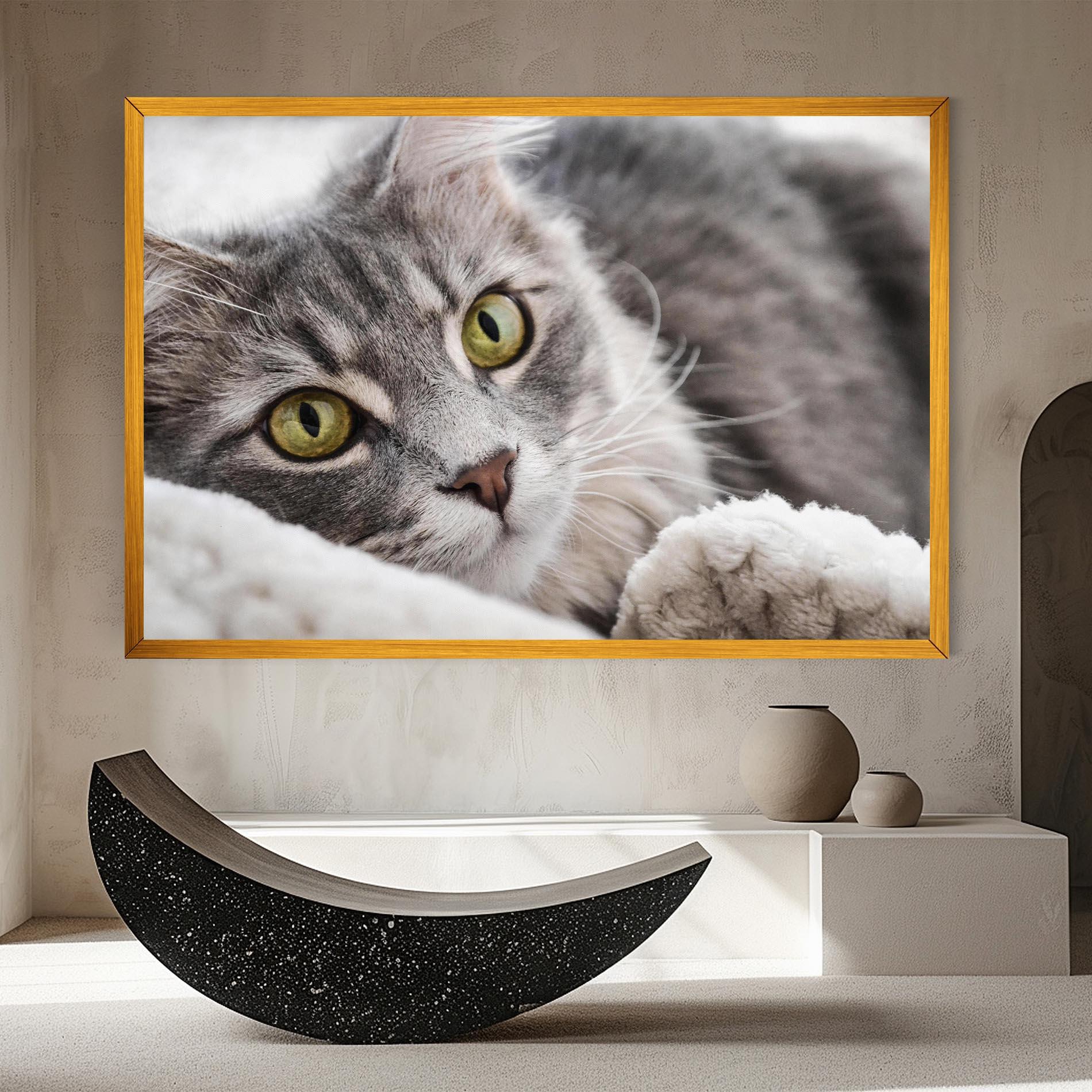 Tablou Canvas Grey Fluffy Cat mockup 8