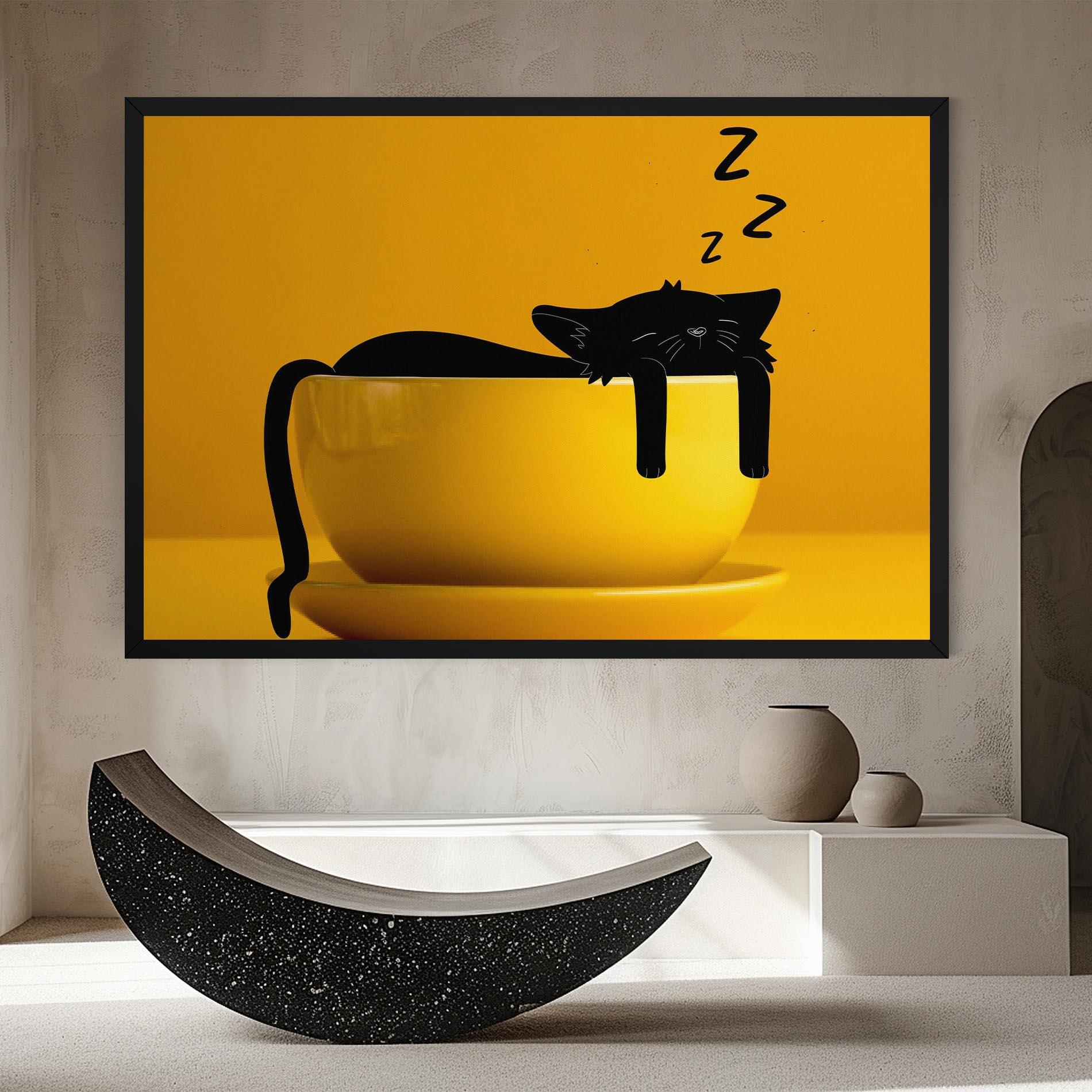 Tablou Canvas Cat In A Cup mockup 8
