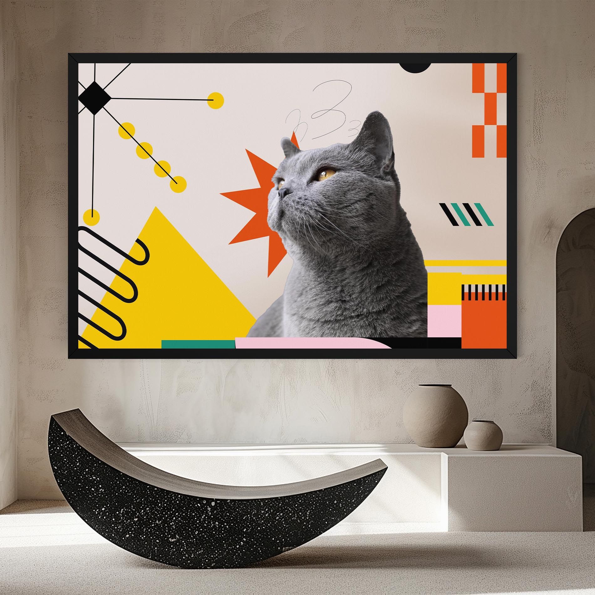 Colorful Graphic Cat mockup 8