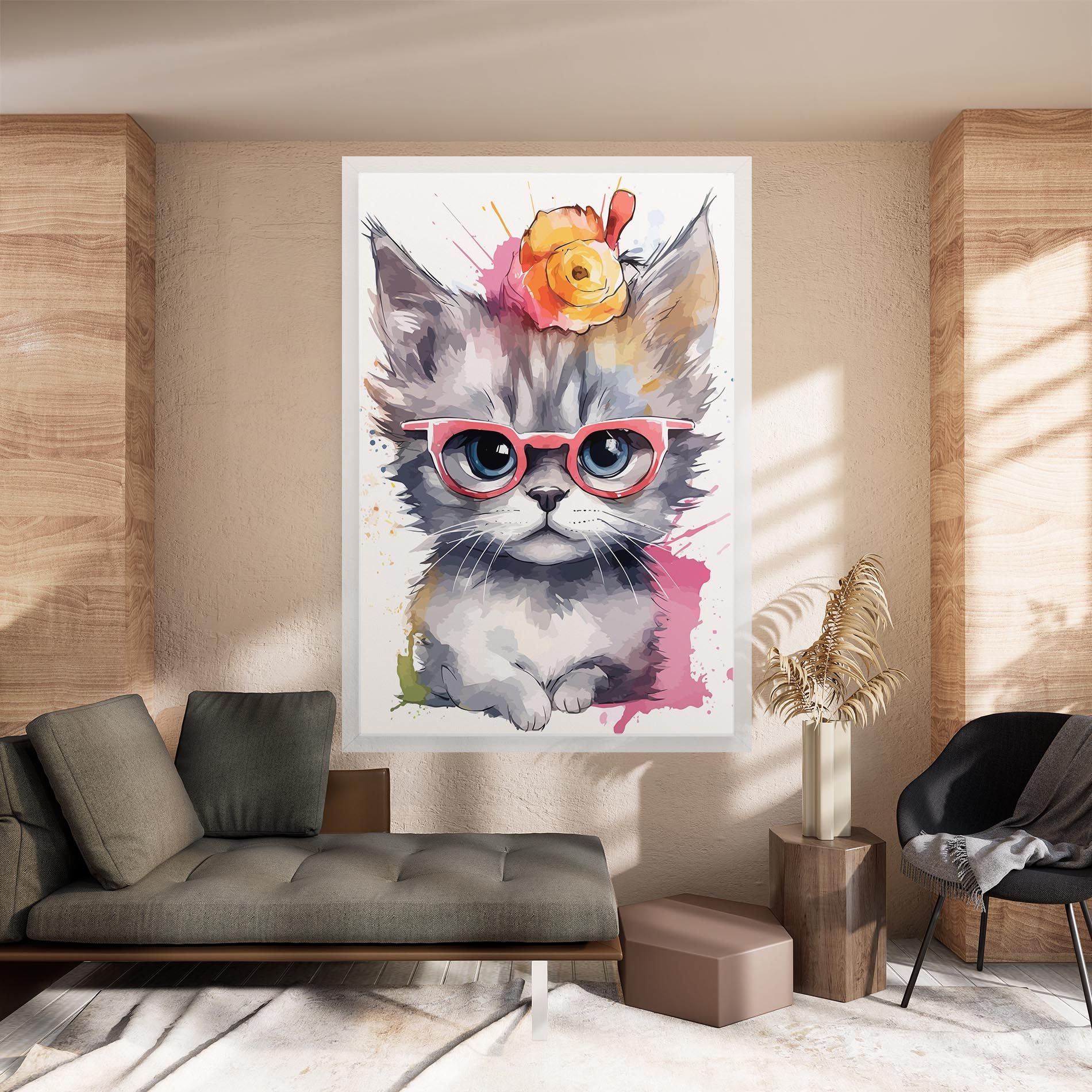 Adorable Grey Cat mockup 8