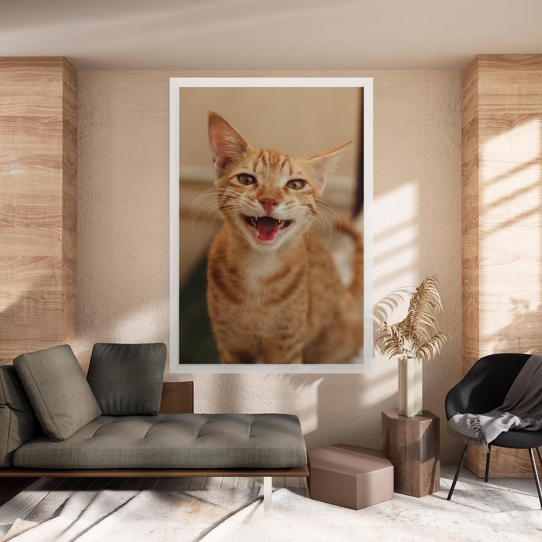 Tablou Canvas Orange Cat Smiling mockup 8