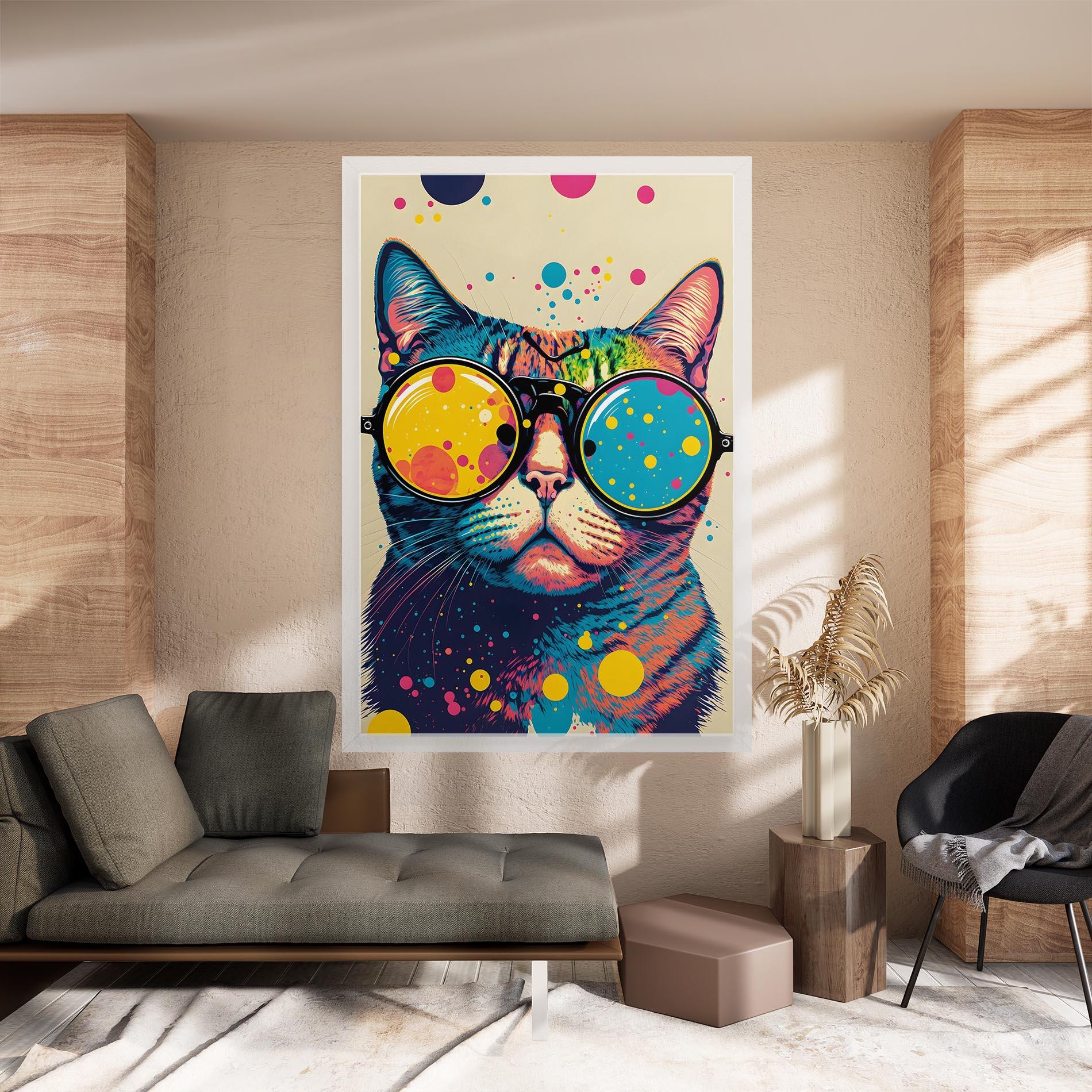 Tablou Canvas Vintage Cat mockup 8