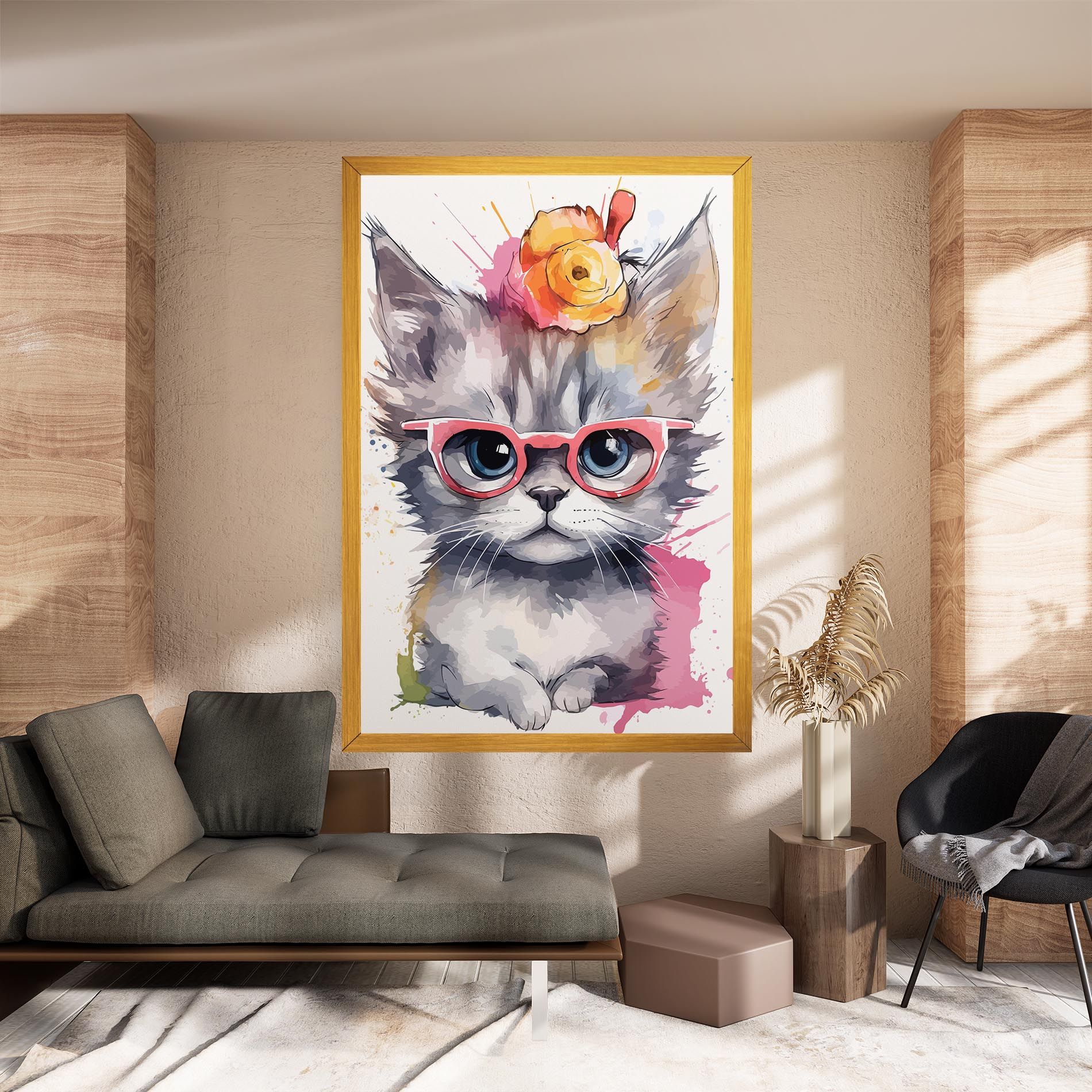 Adorable Grey Cat mockup 8