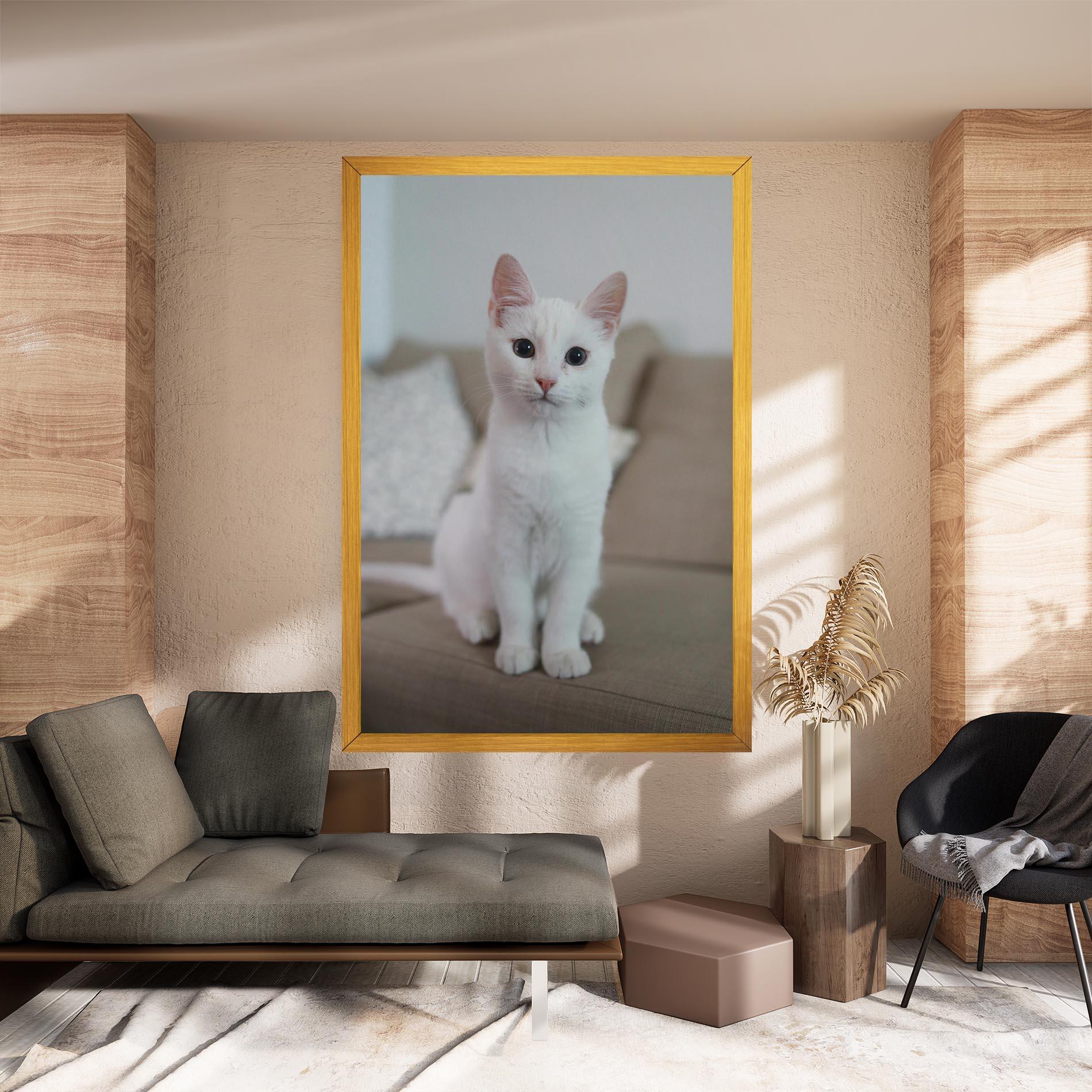 Tablou Canvas Beautiful White Cat mockup 8