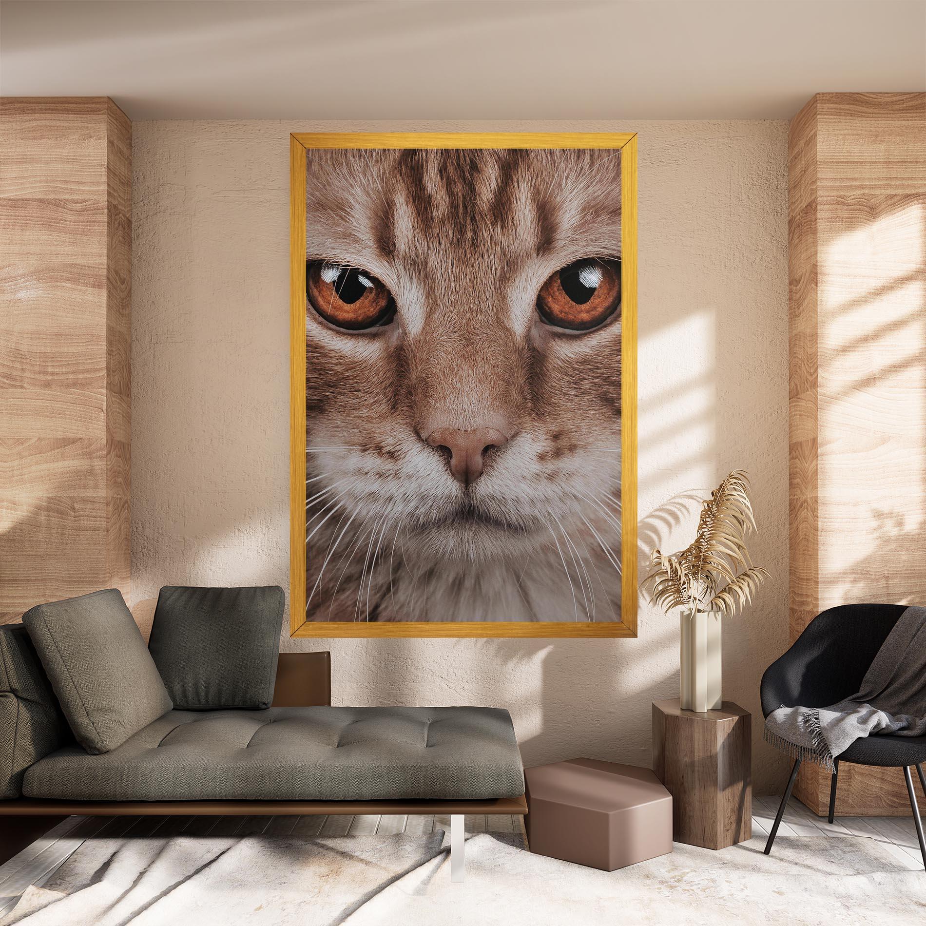 Tablou Canvas Fire Eyes Cat mockup 8