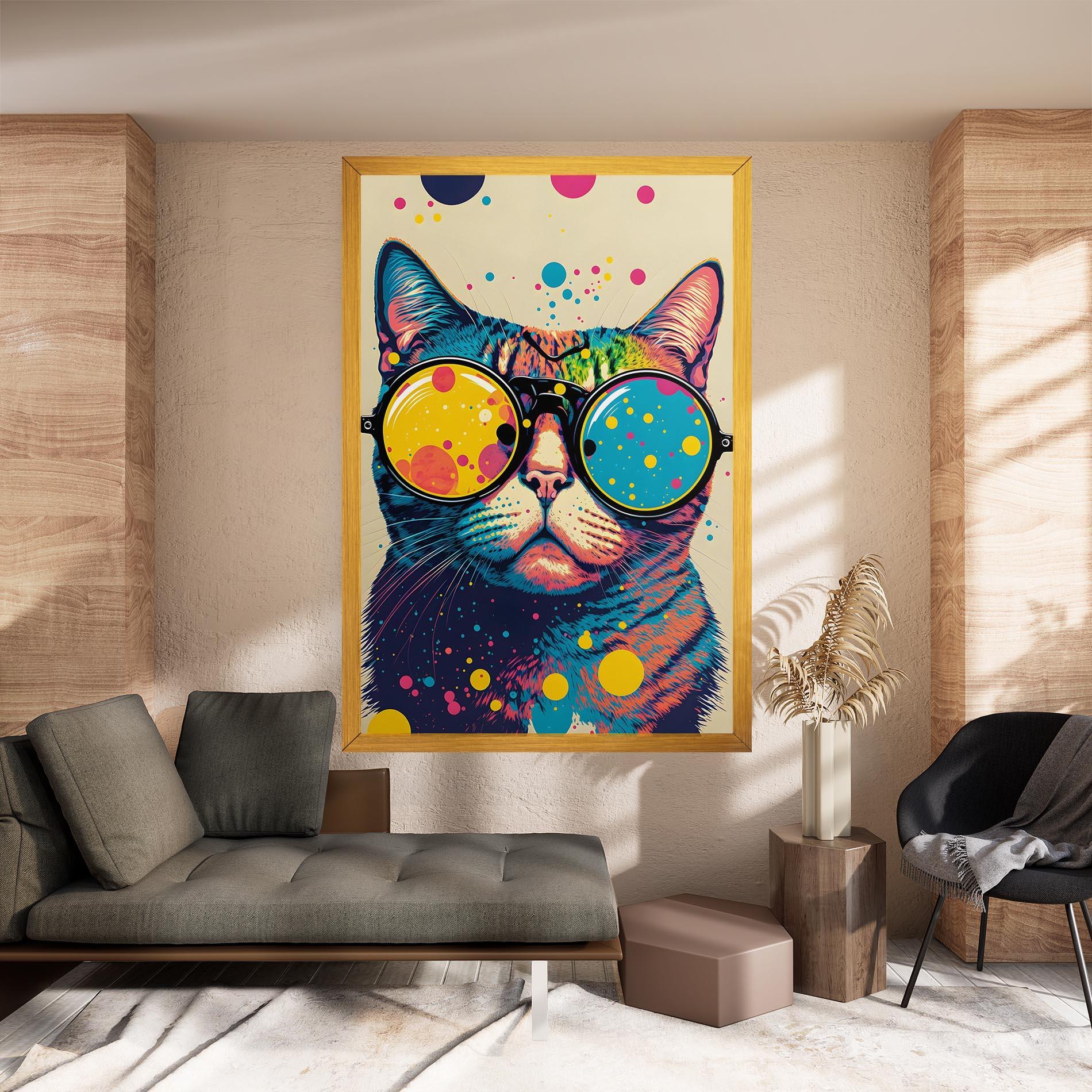 Tablou Canvas Vintage Cat mockup 8