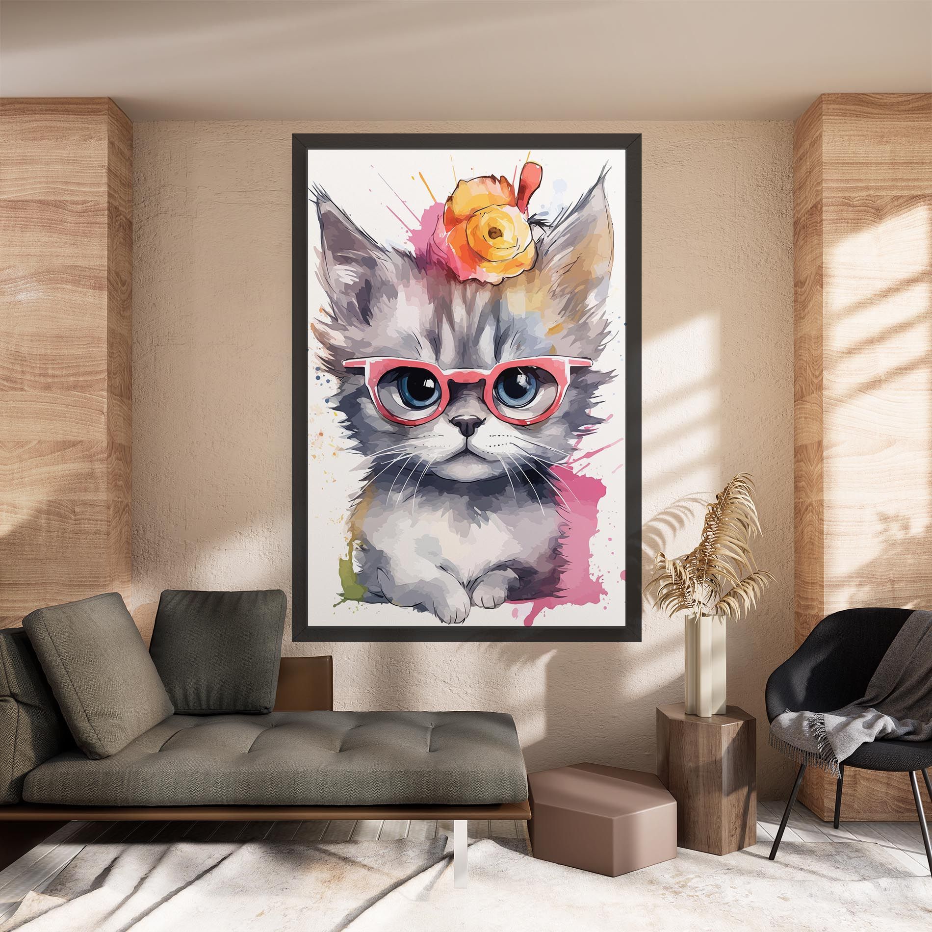 Adorable Grey Cat mockup 8