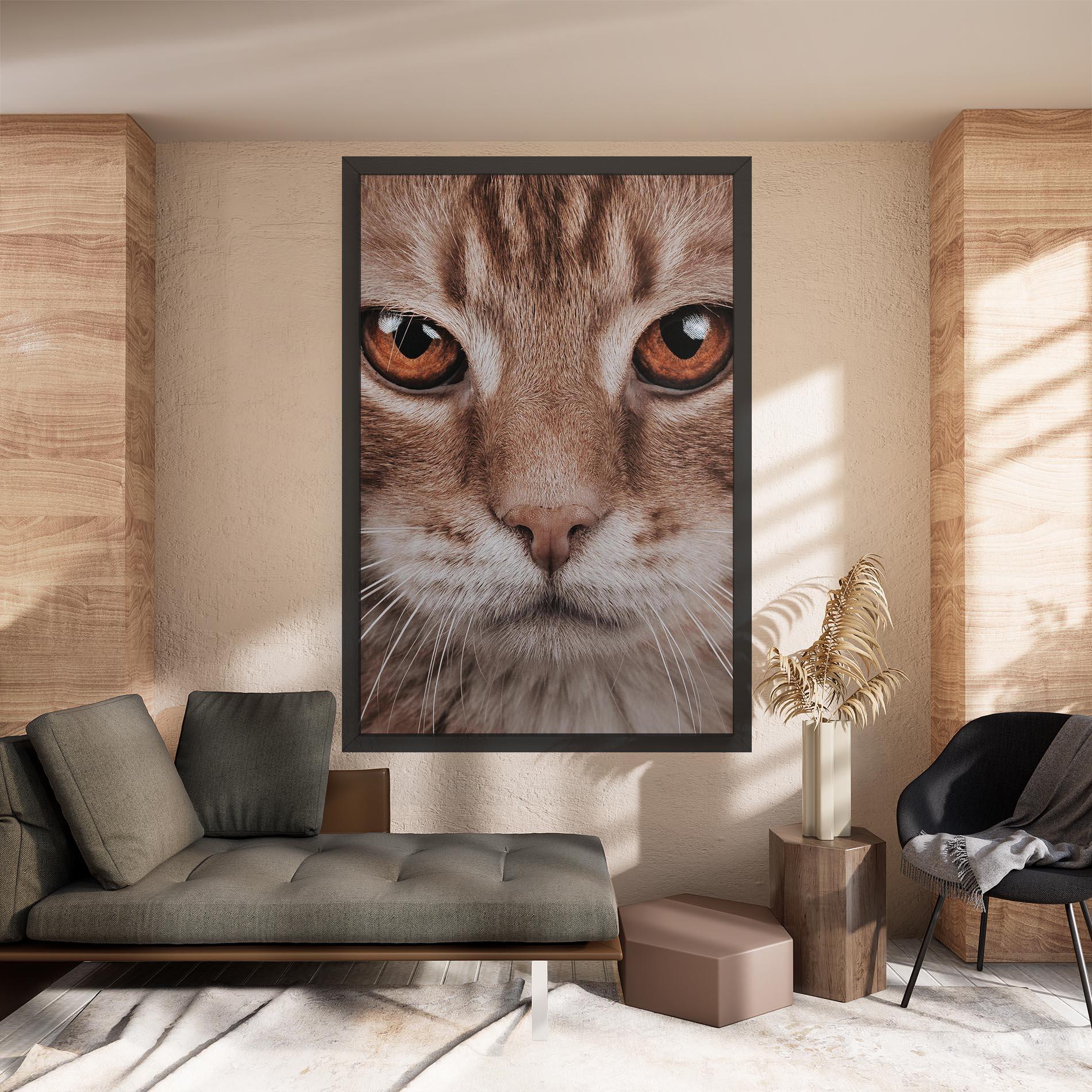 Tablou Canvas Fire Eyes Cat mockup 8