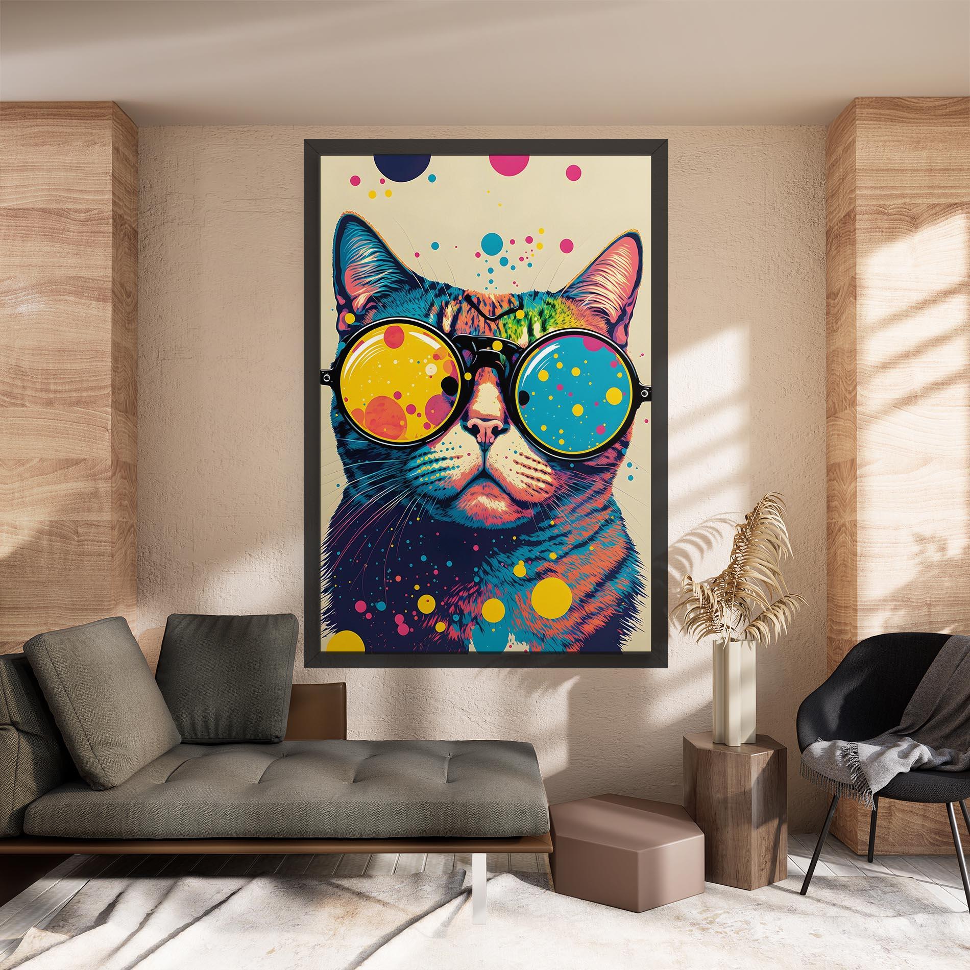 Tablou Canvas Vintage Cat mockup 8