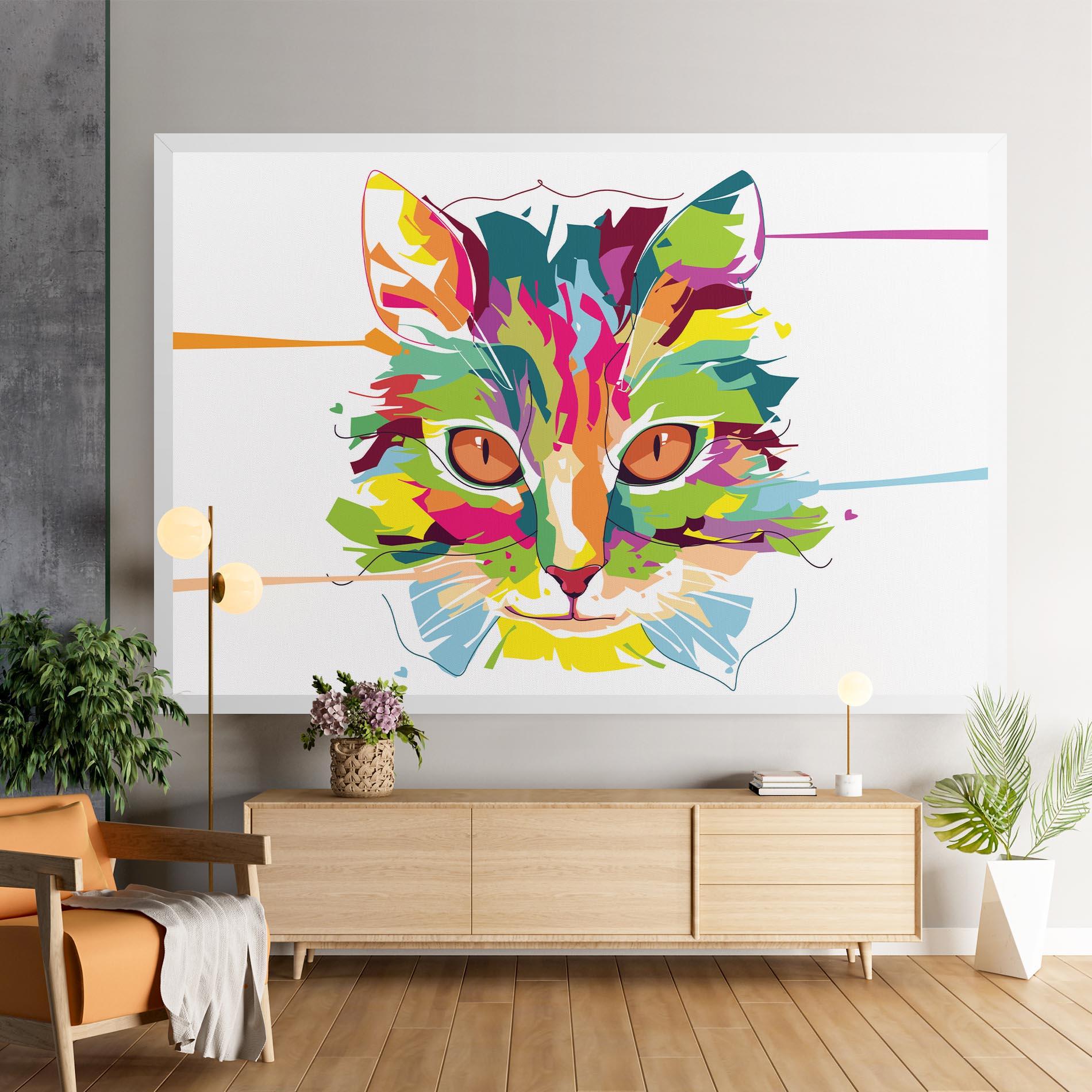 Tablou Canvas Cat Art Close Up mockup 9