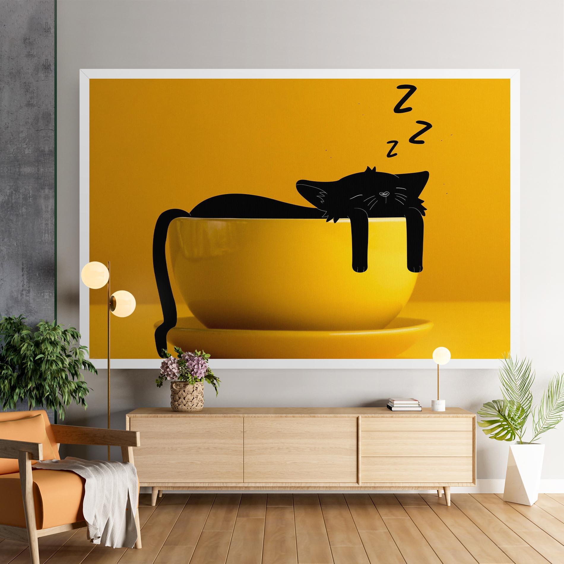 Tablou Canvas Cat In A Cup mockup 9