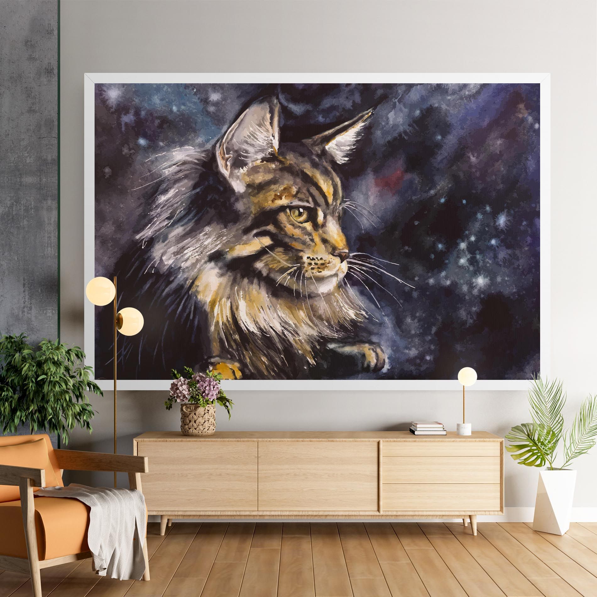 Cat Watercolor Art mockup 9