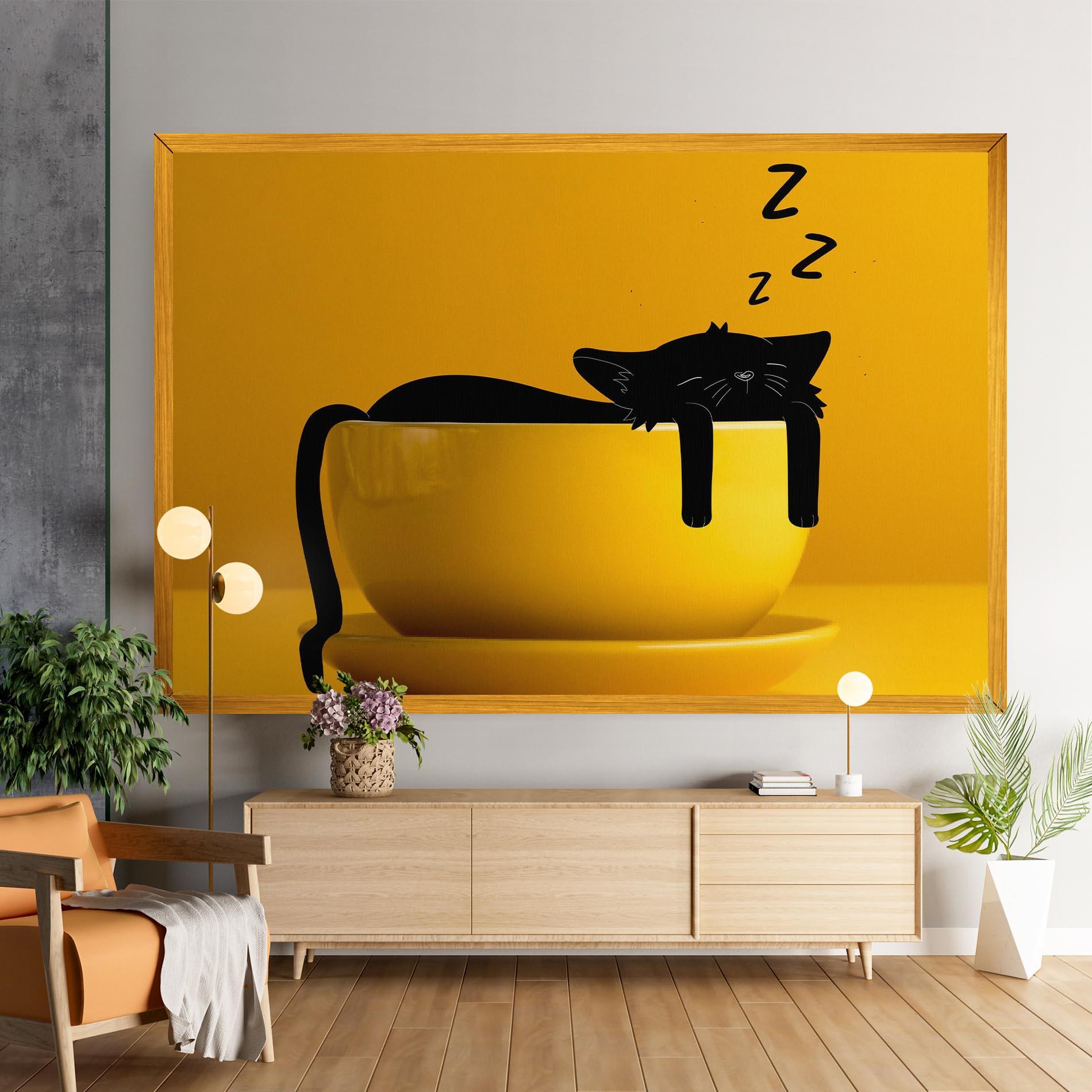 Tablou Canvas Cat In A Cup mockup 9