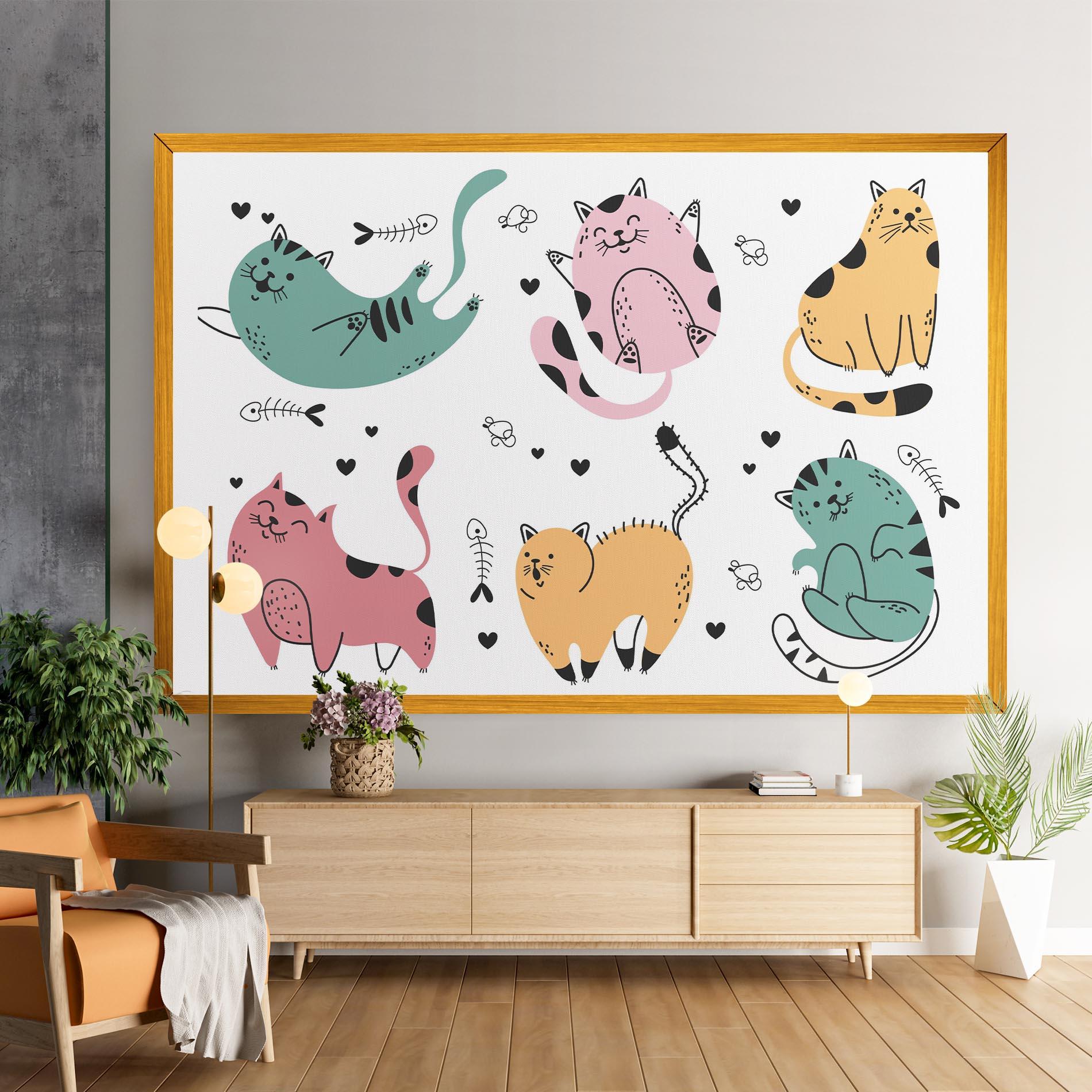 Tablou Canvas Doodle Cat mockup 9