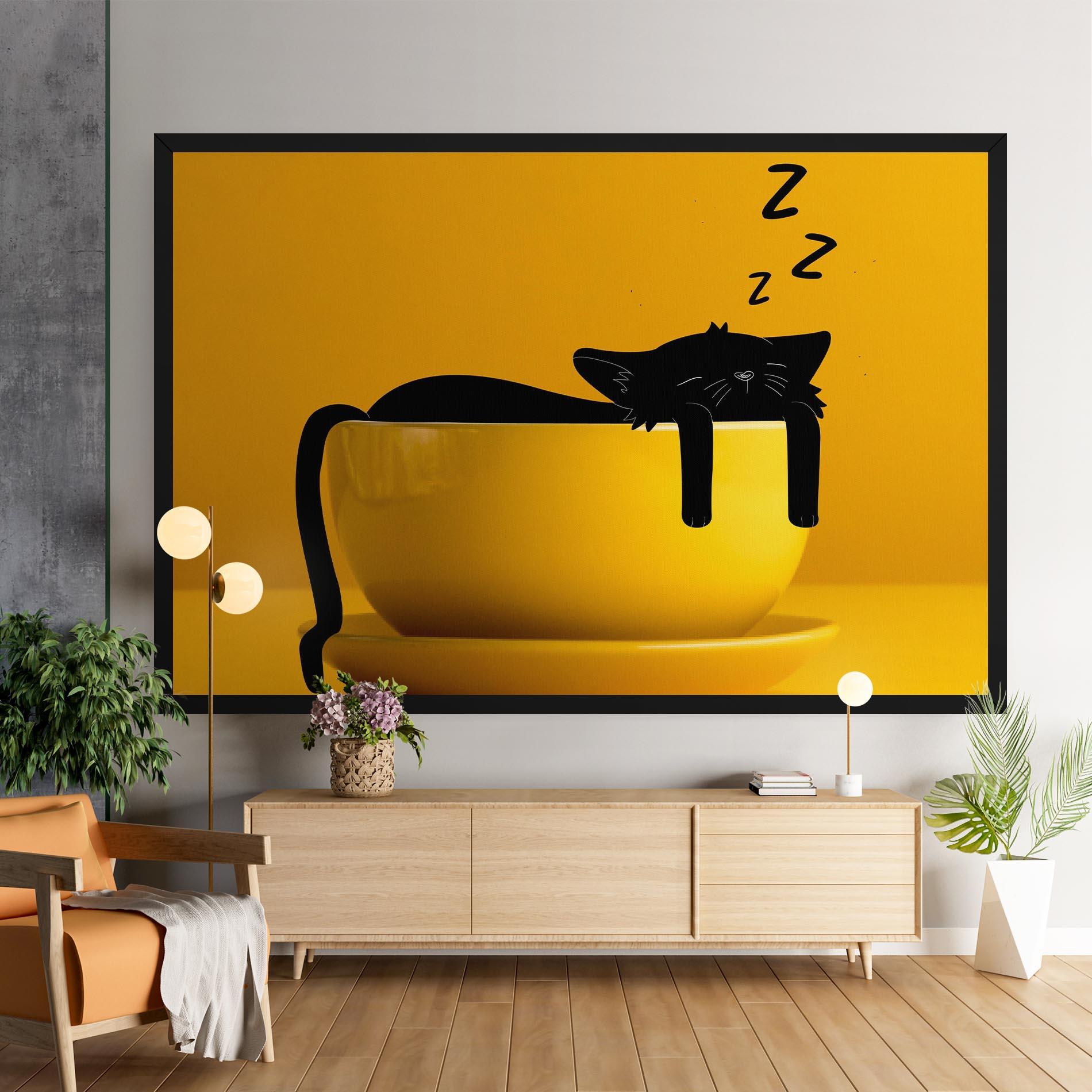 Tablou Canvas Cat In A Cup mockup 9