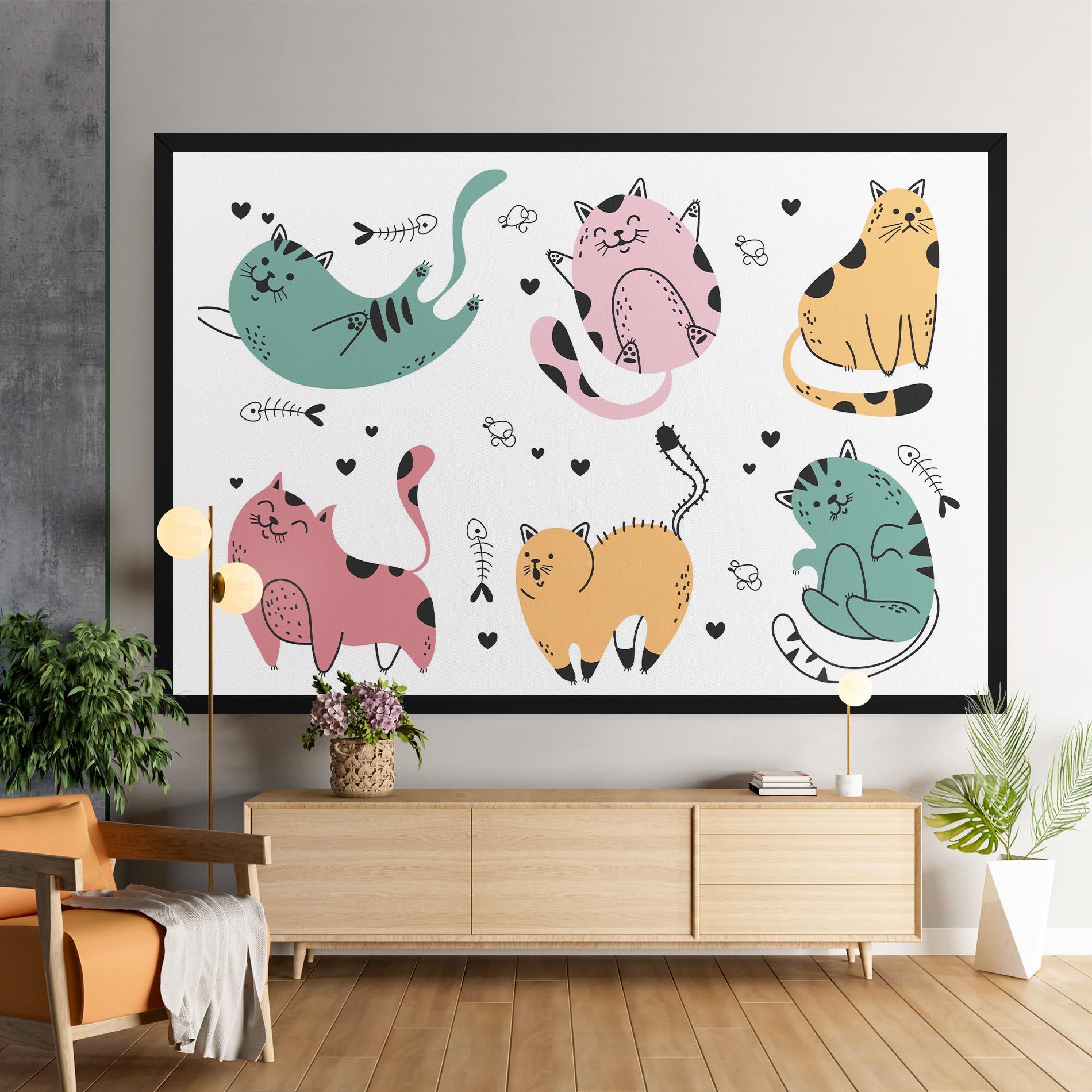 Tablou Canvas Doodle Cat mockup 9